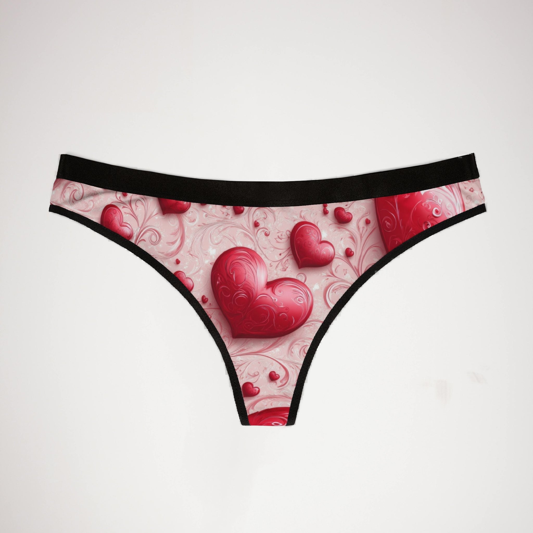 Women's thongs valentine red heart
