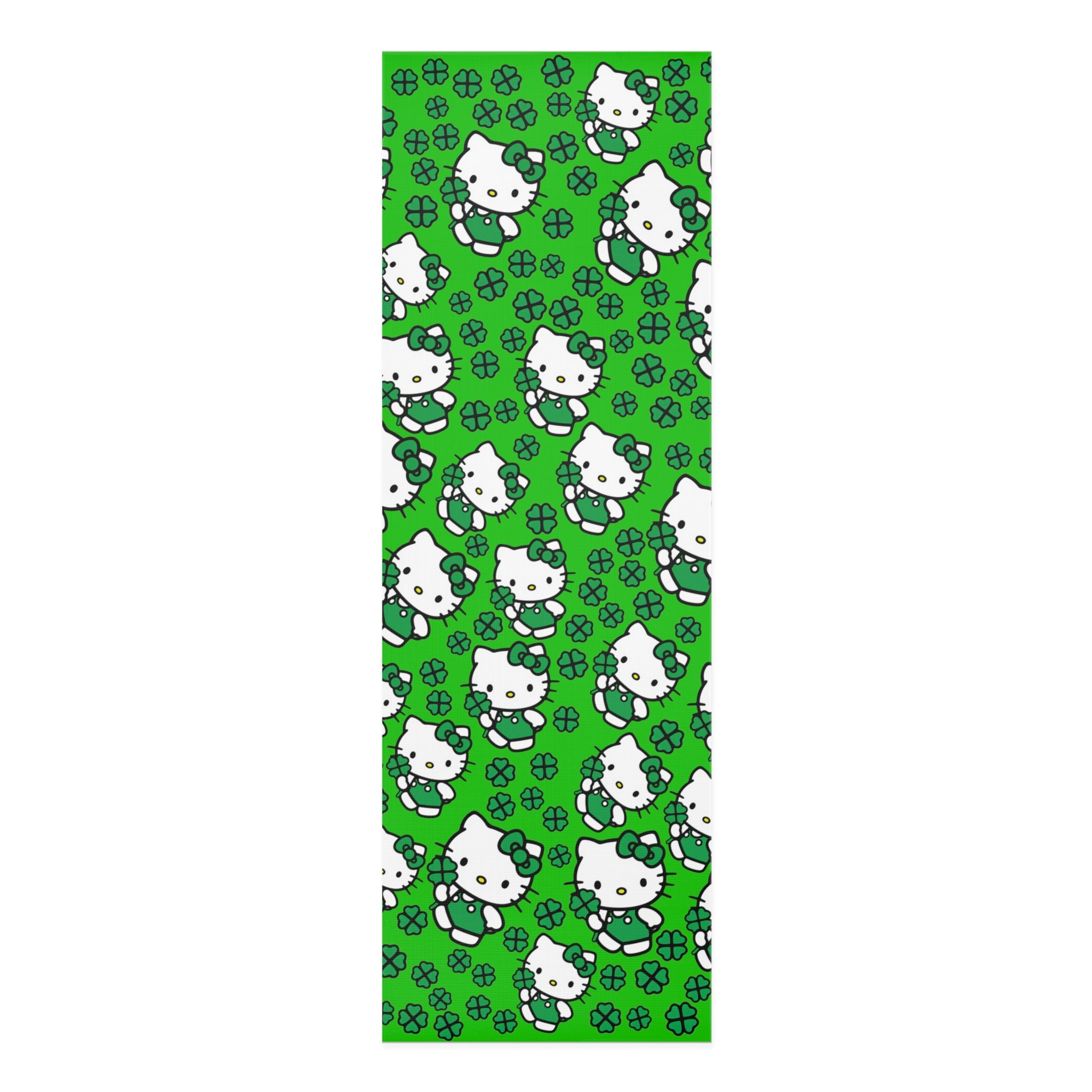 Foam yoga mat kitty saint patrick lucky green