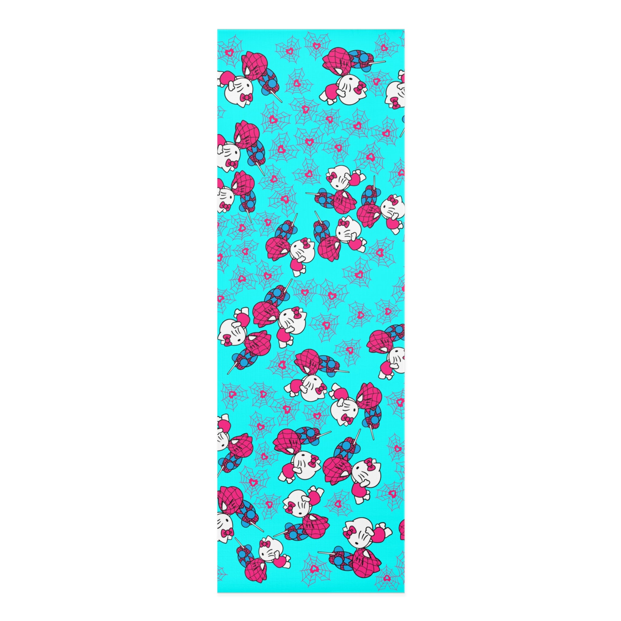 Foam yoga mat spider kitty cyan