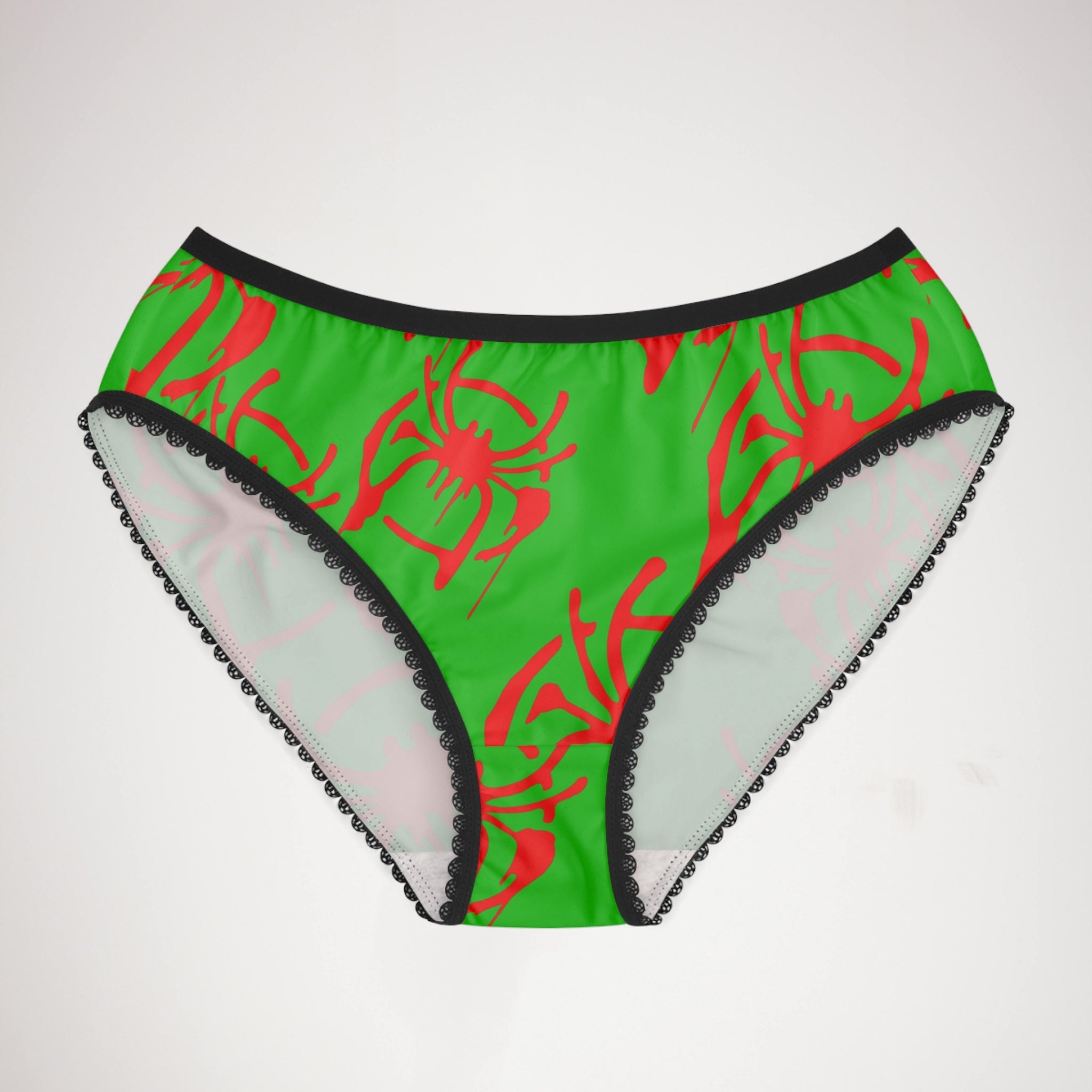 Women's briefs only spider web green