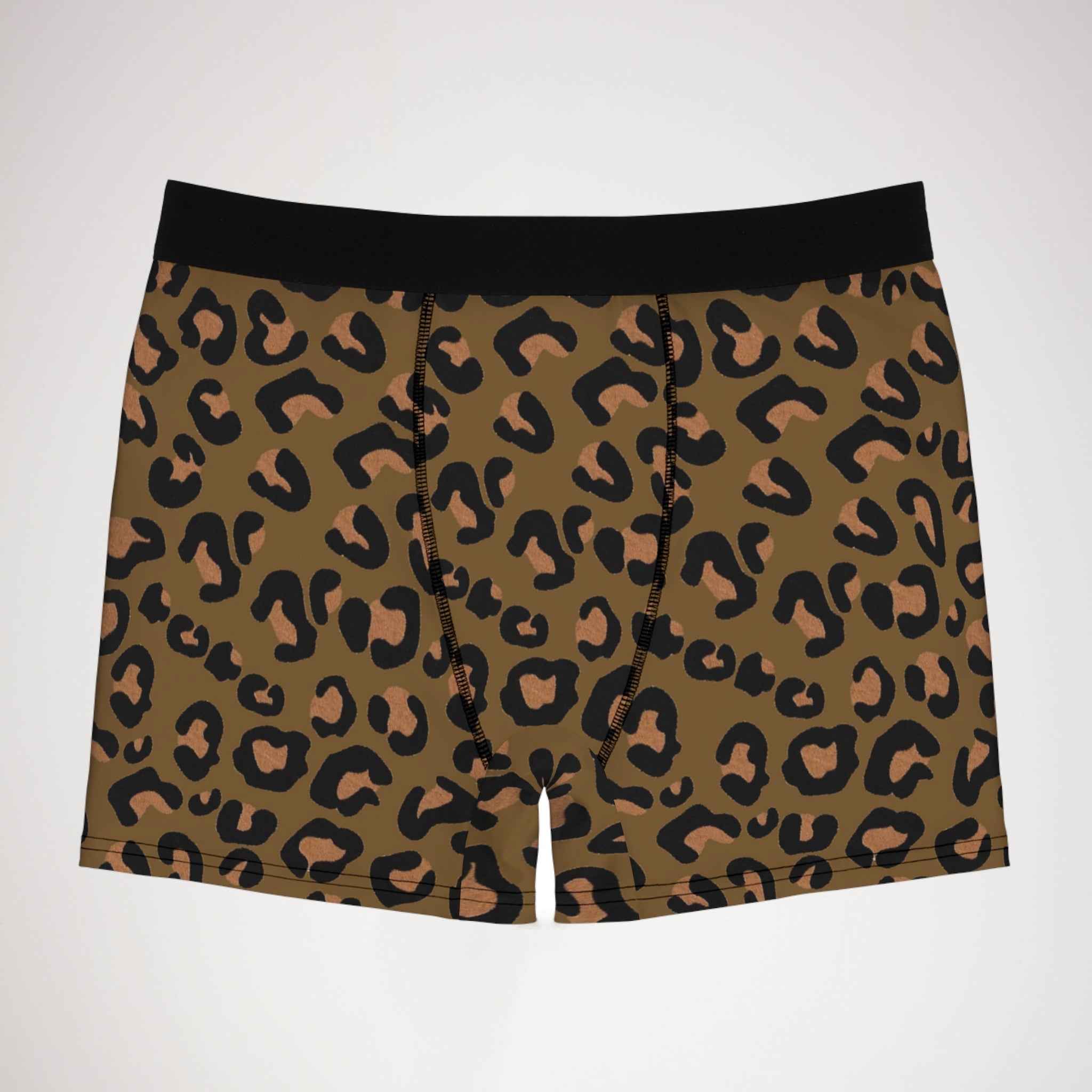 Men's boxer briefs leopard paws brown