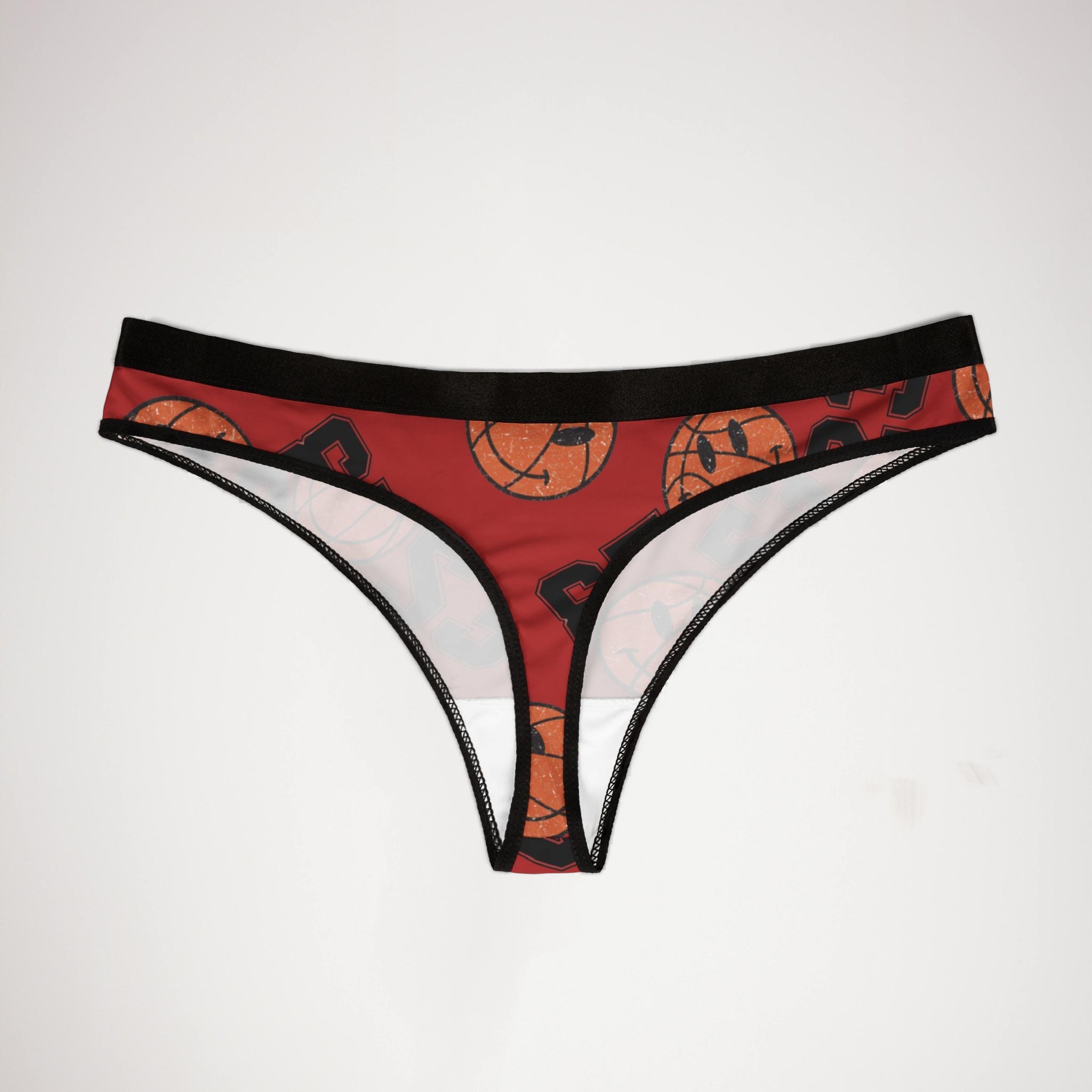 Women's thongs number   basketball orange