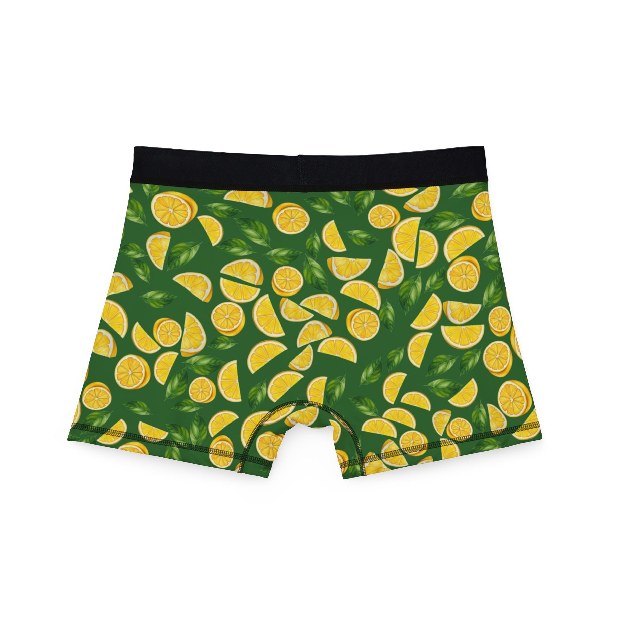 Men's boxers lemon and leaves green