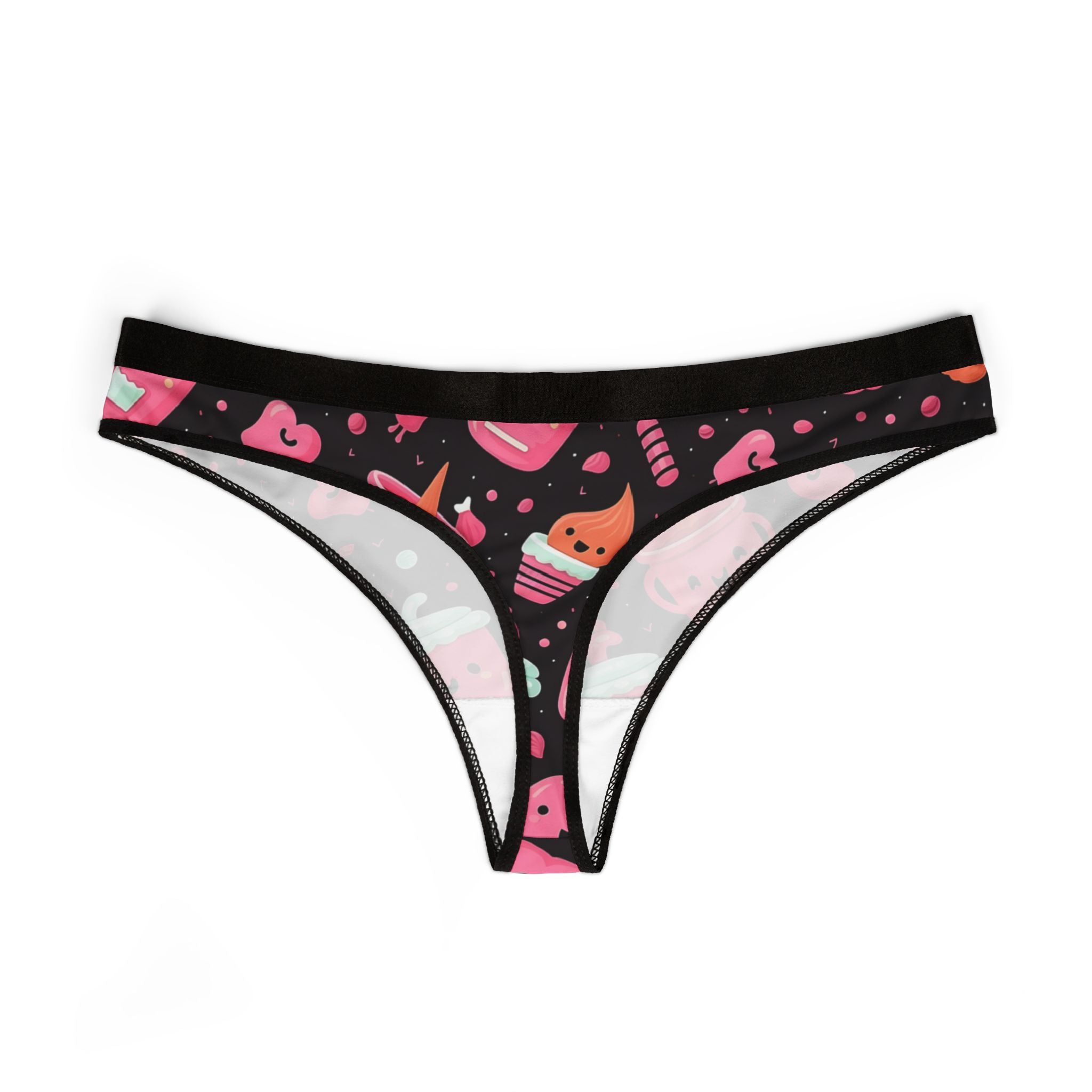 Women's thongs pink halloween