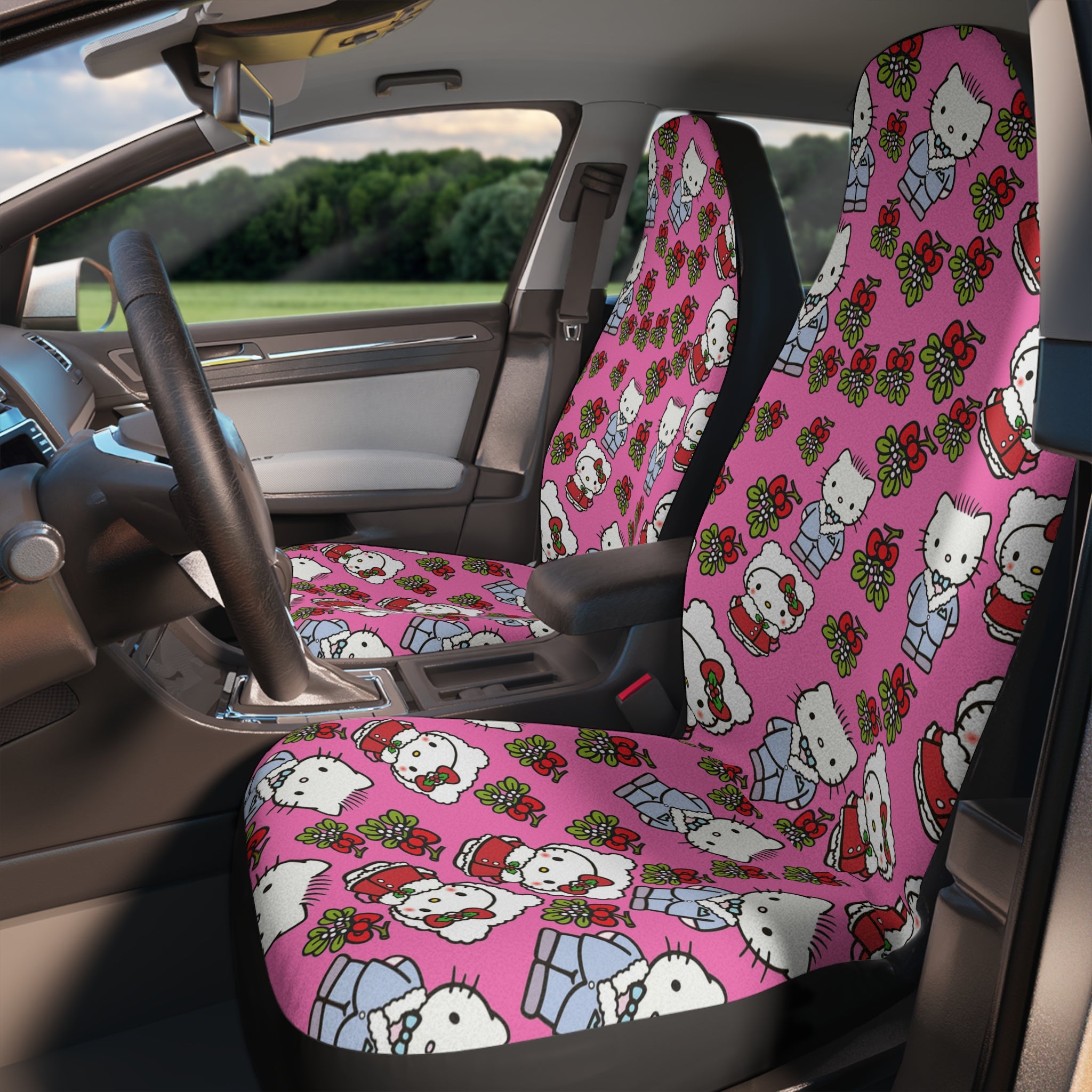 Car seat covers kitty wedding valentine pink