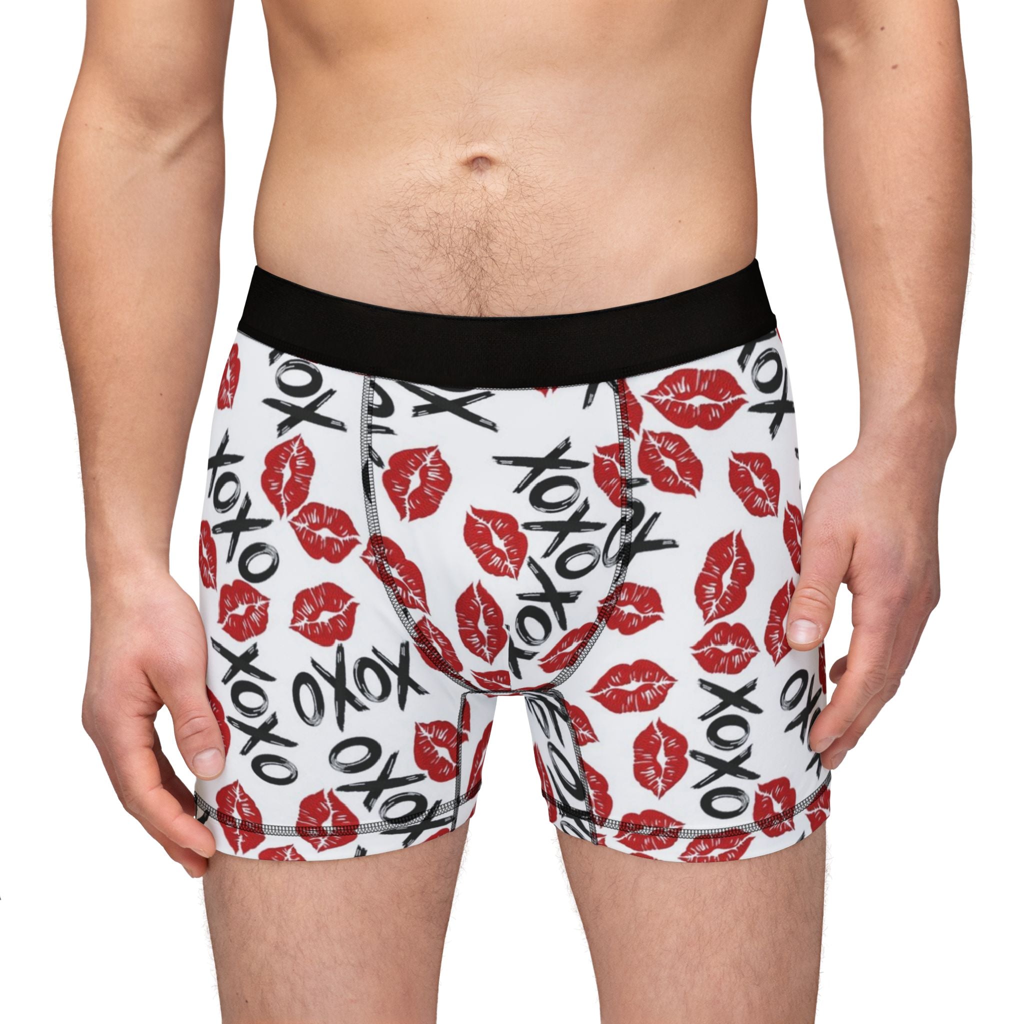 Men's boxers xoxo kiss valentine white