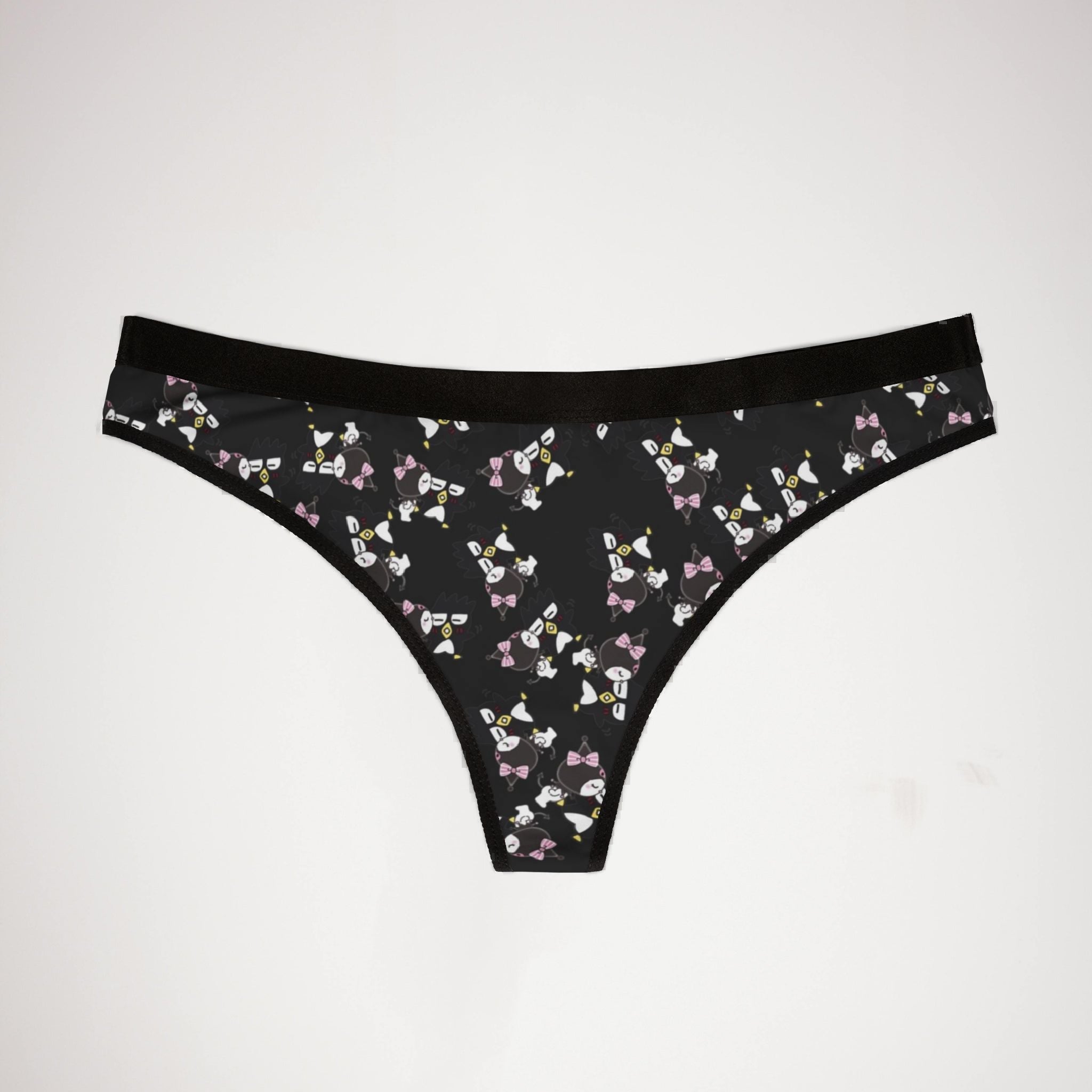 Women's thongs badtz maru kuromi valentine kiss black