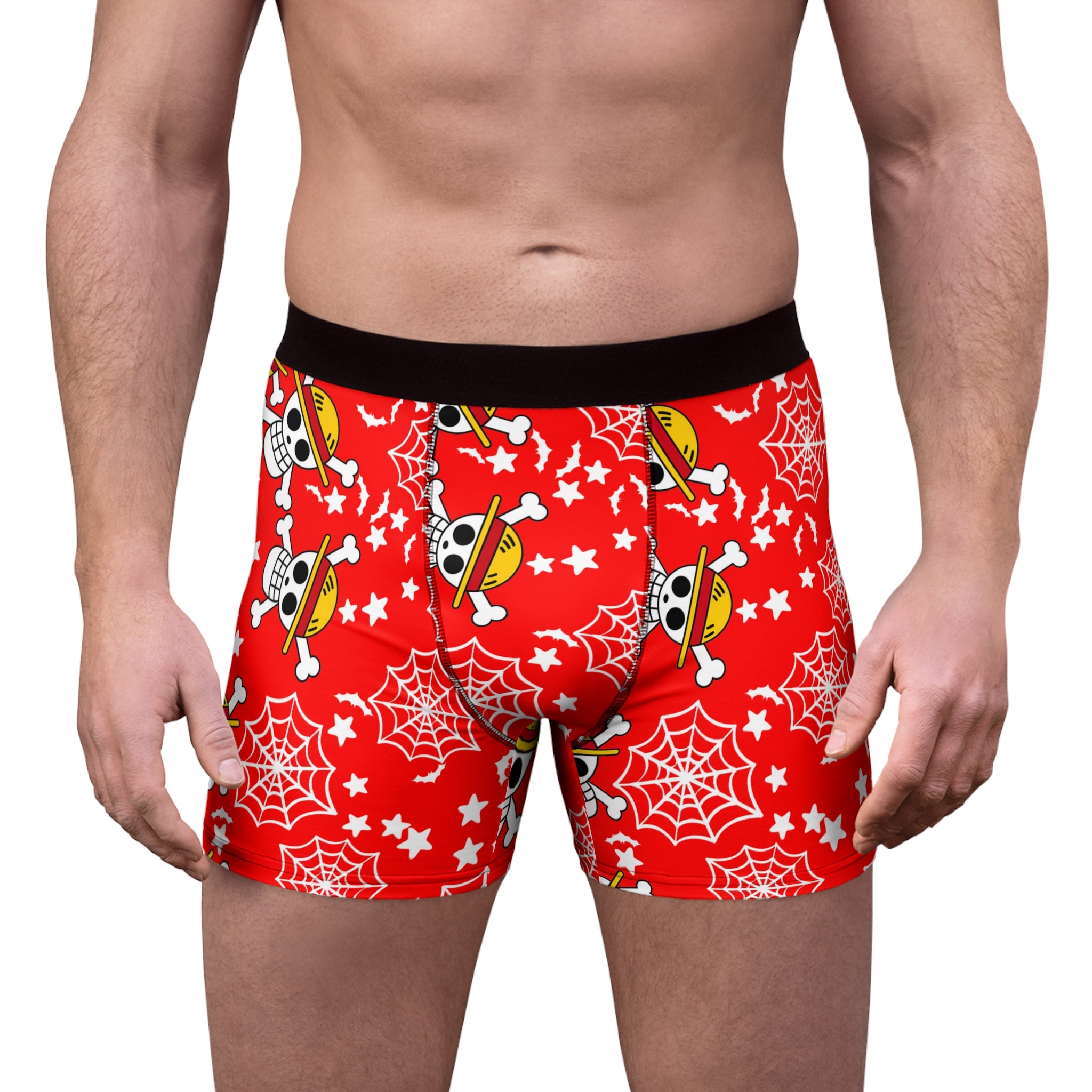 Men's boxer briefs skull anime bats pumpkin halloween red