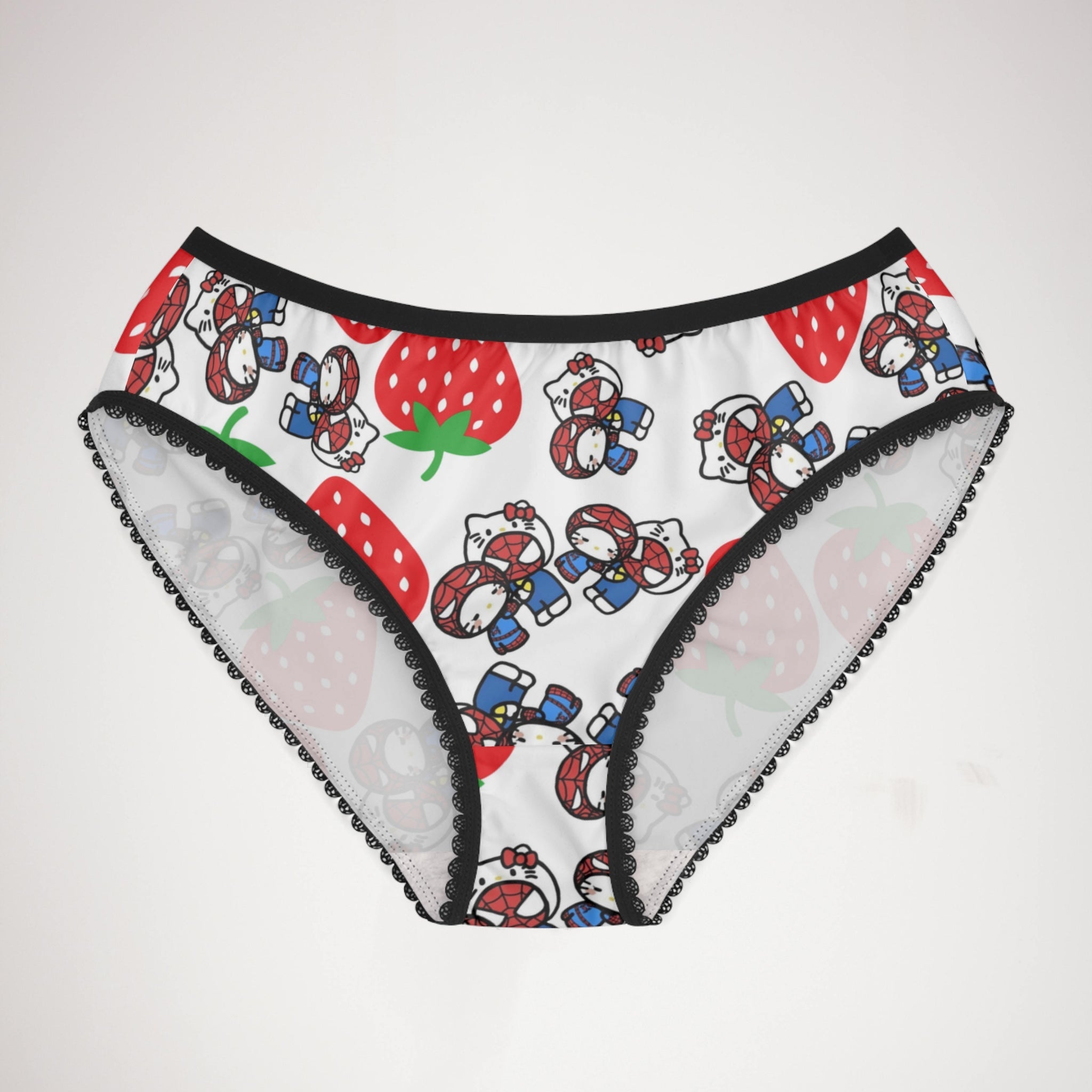 Women's briefs spider kitty strawberry white