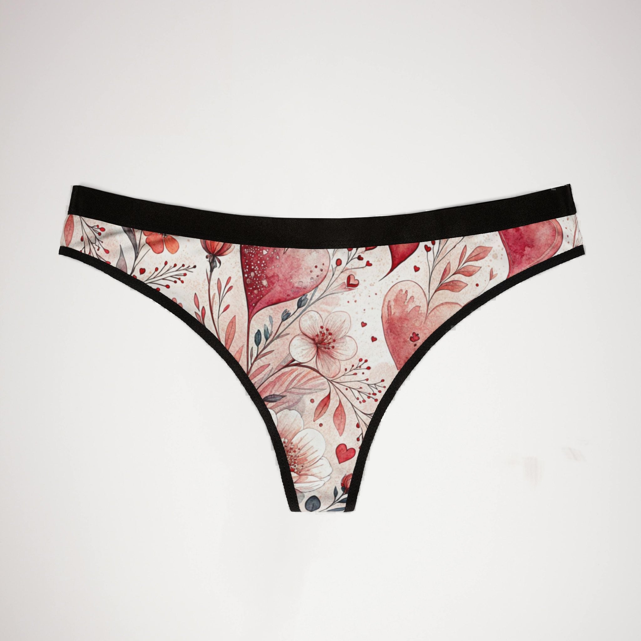 Women's thongs romantic watercolor wedding anniversary