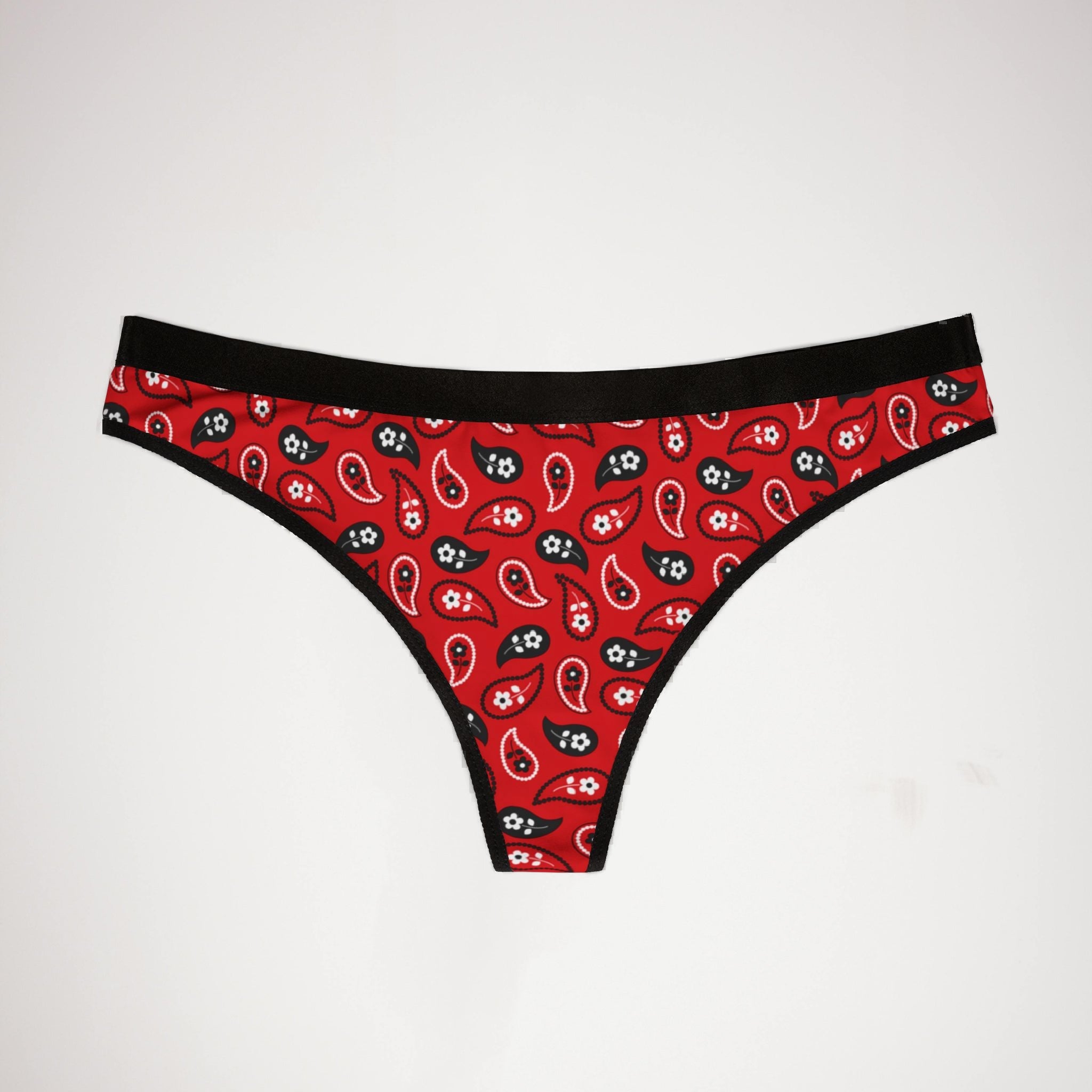 Women's thongs red bandana