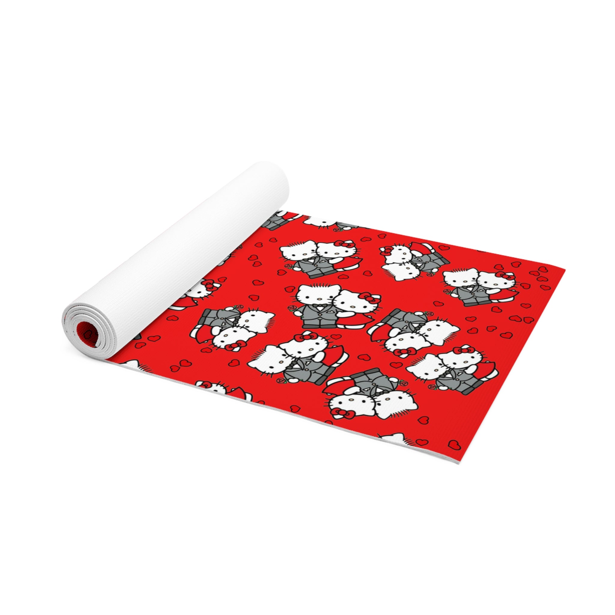 Foam yoga mat kitty wedding anniversary red