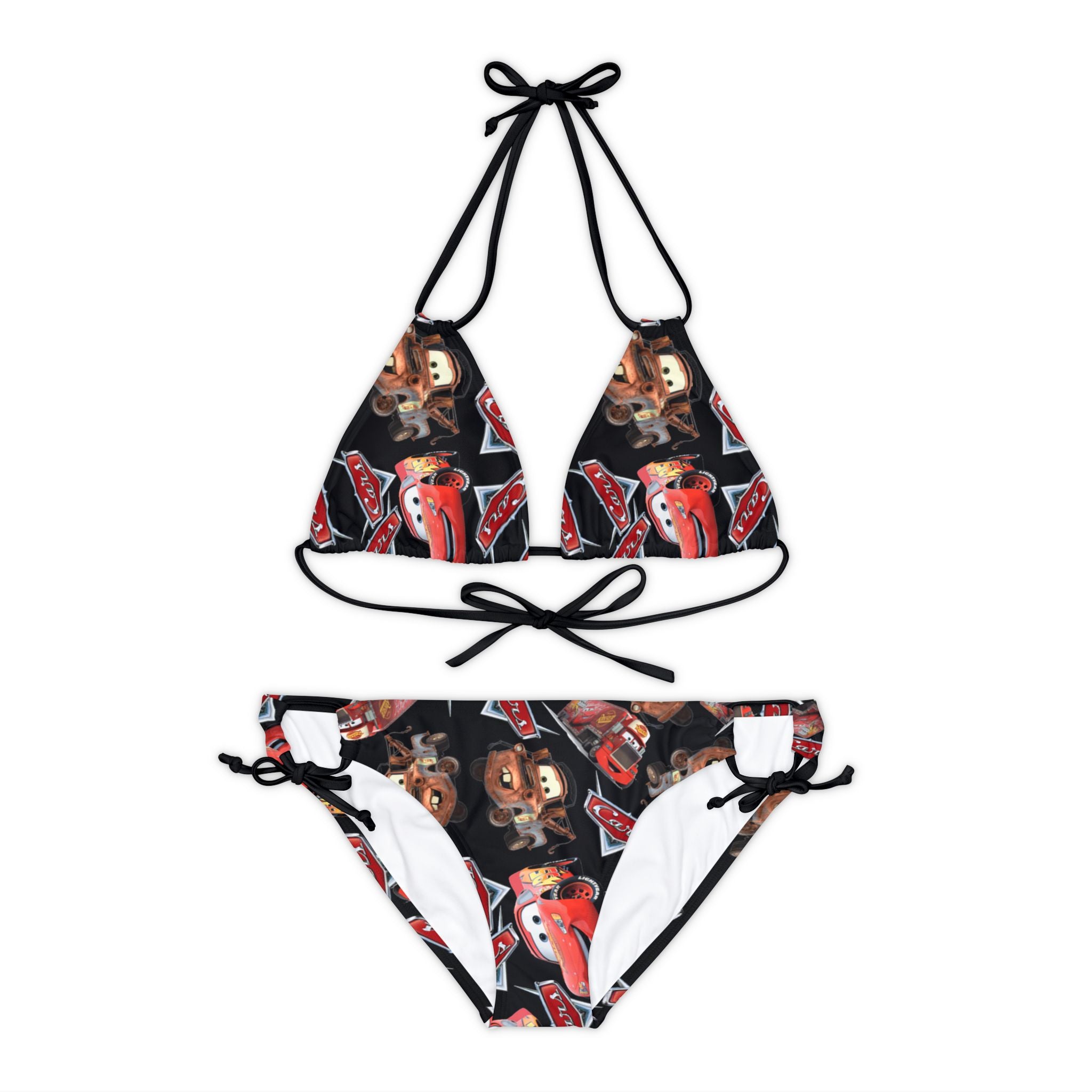 Strappy bikini set mcqueen funny cars black