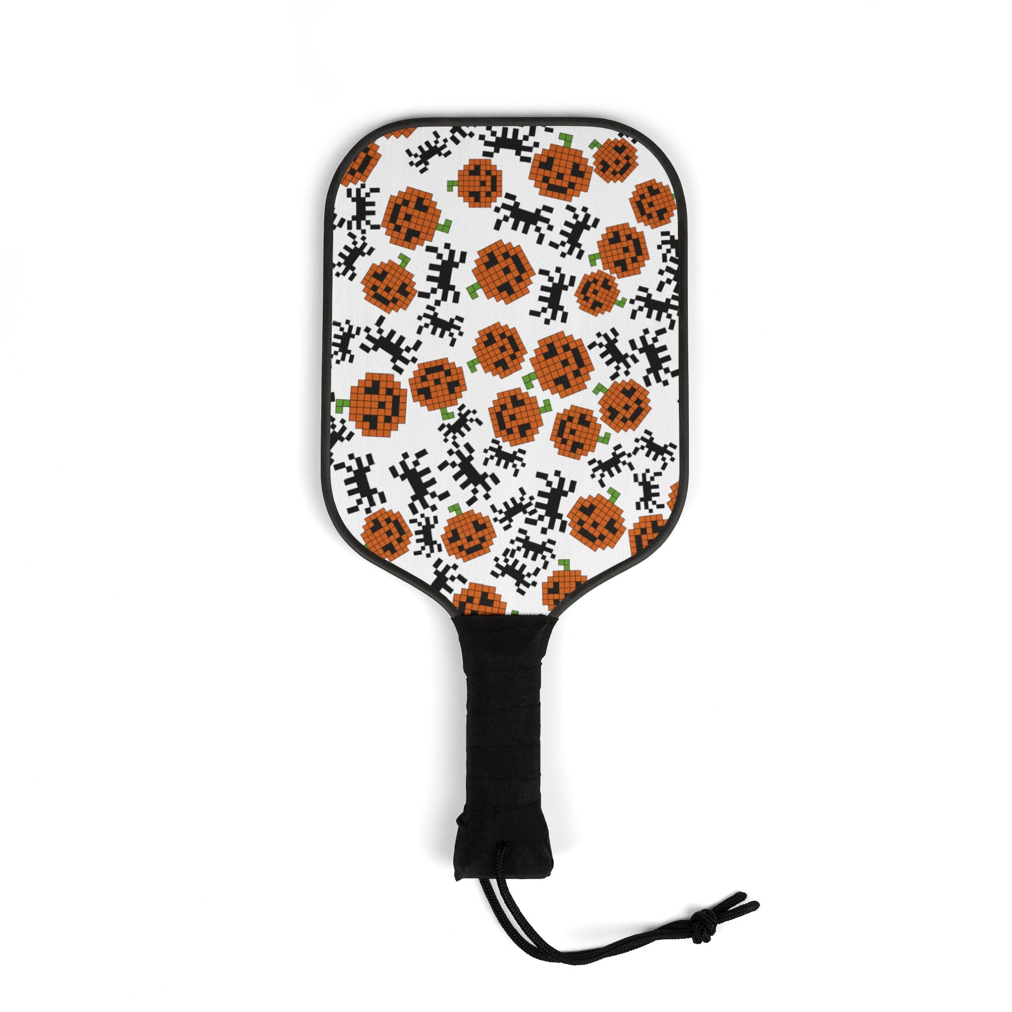 Pickleball kit (2 paddles + 2 balls + transparent bag) pumpkin spider pixel halloween white