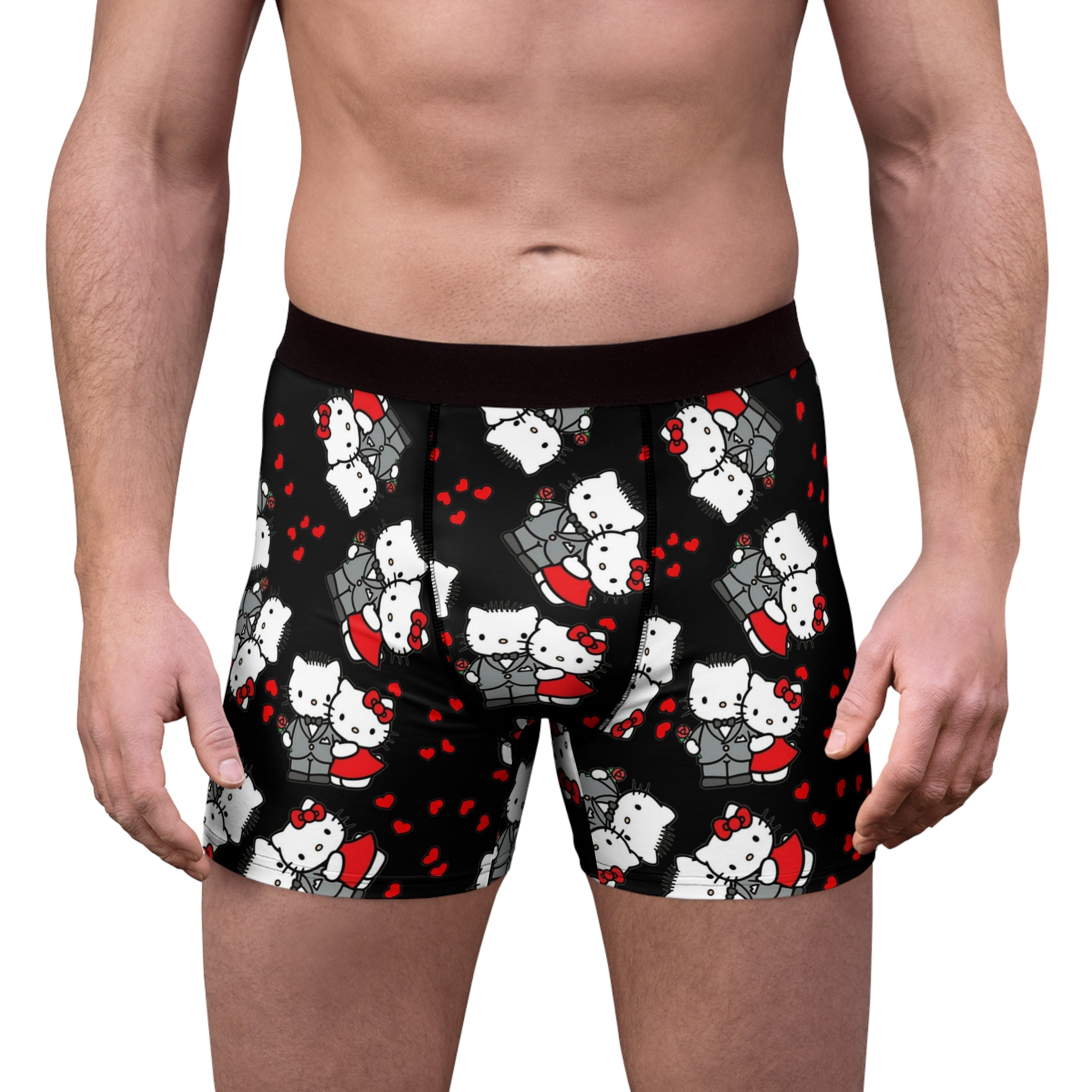 Men's boxer briefs kitty wedding anniversary black