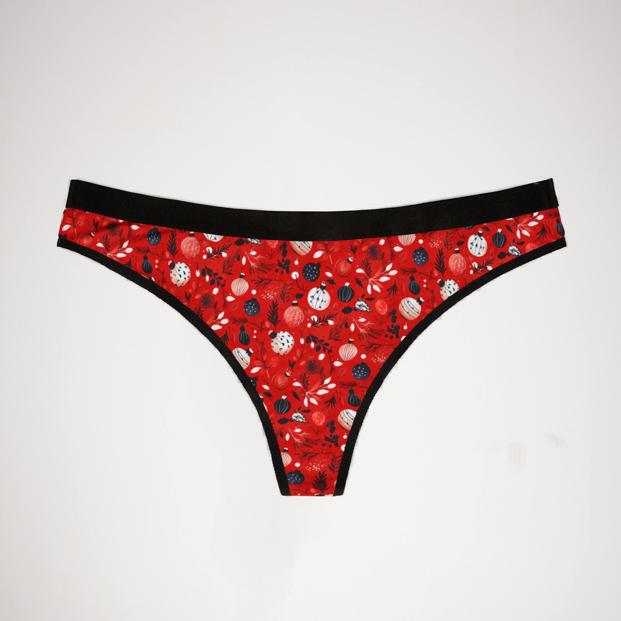 Women's thongs red coquette christmas