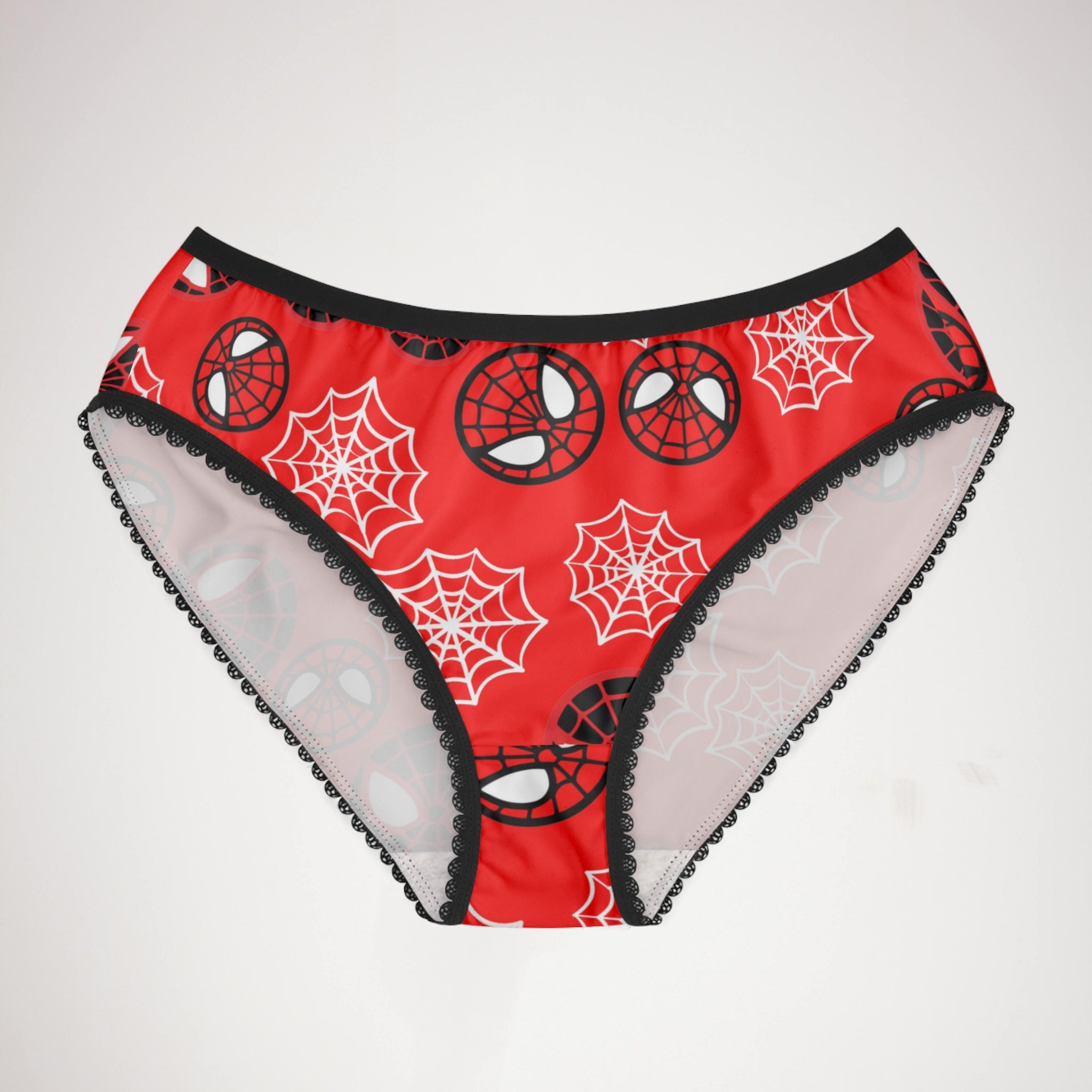 Women's briefs spider circle web red