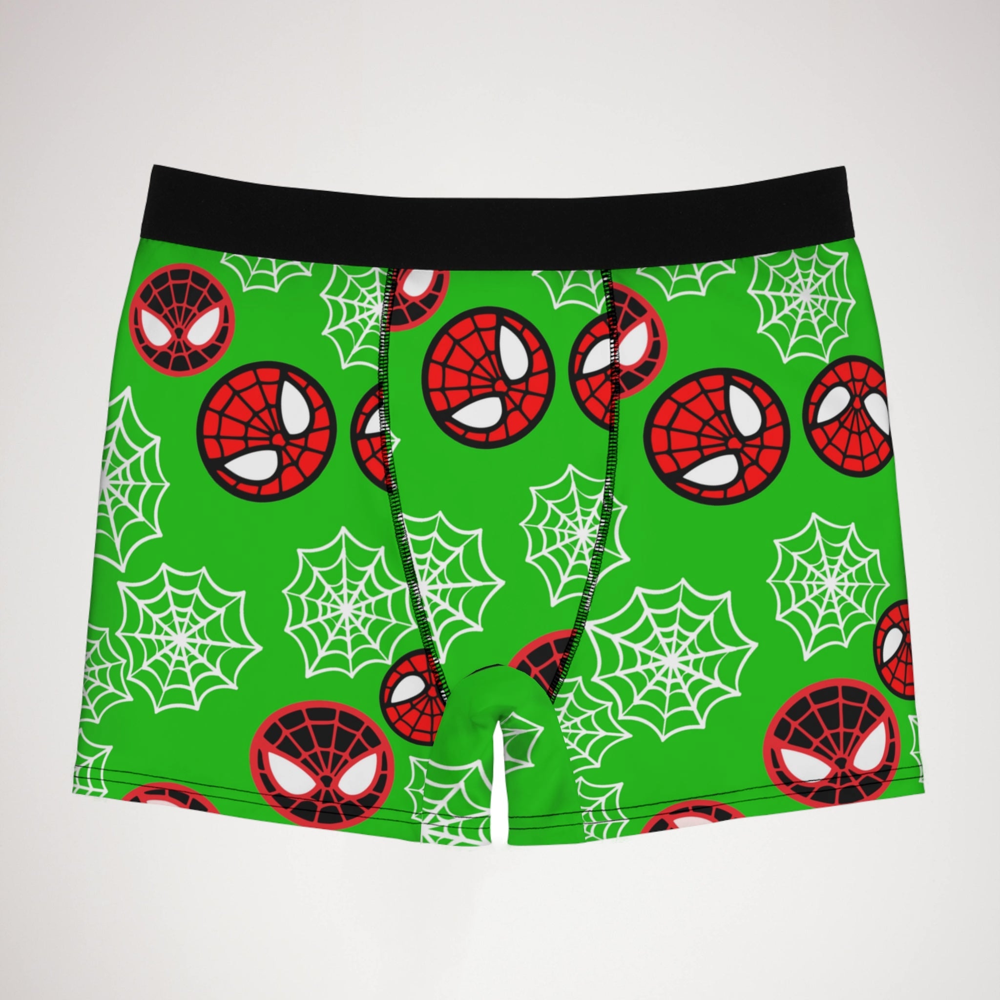 Men's boxer briefs spider circle web green