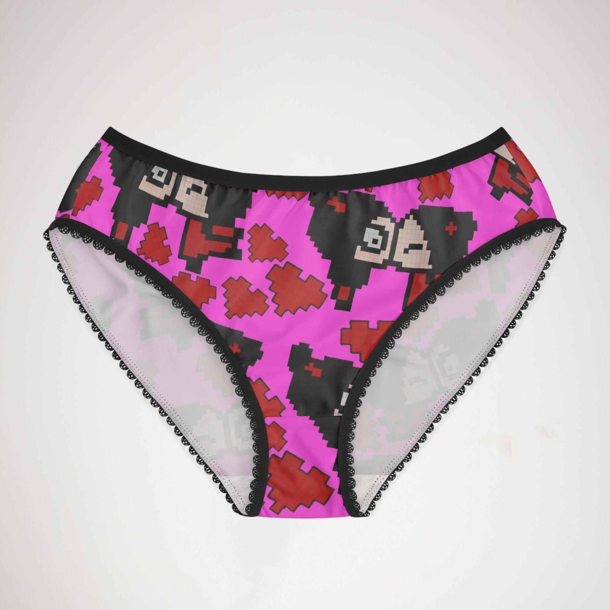 Women's briefs pixel pucca kiss heart pink