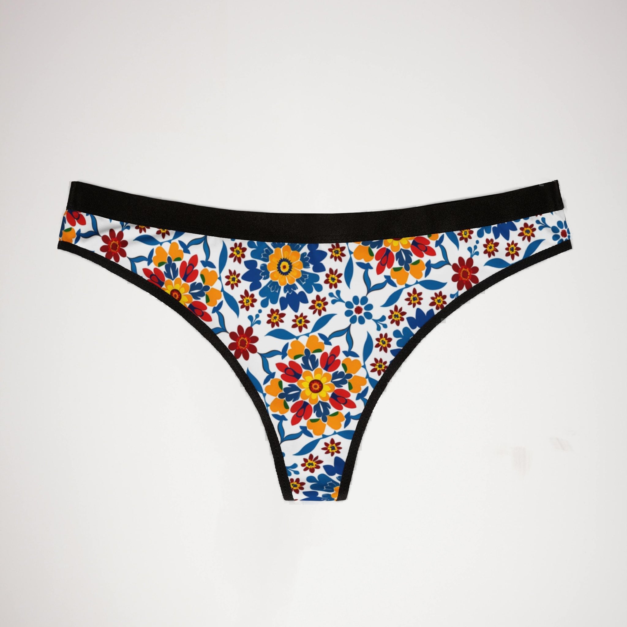 Women's thongs mexican flower
