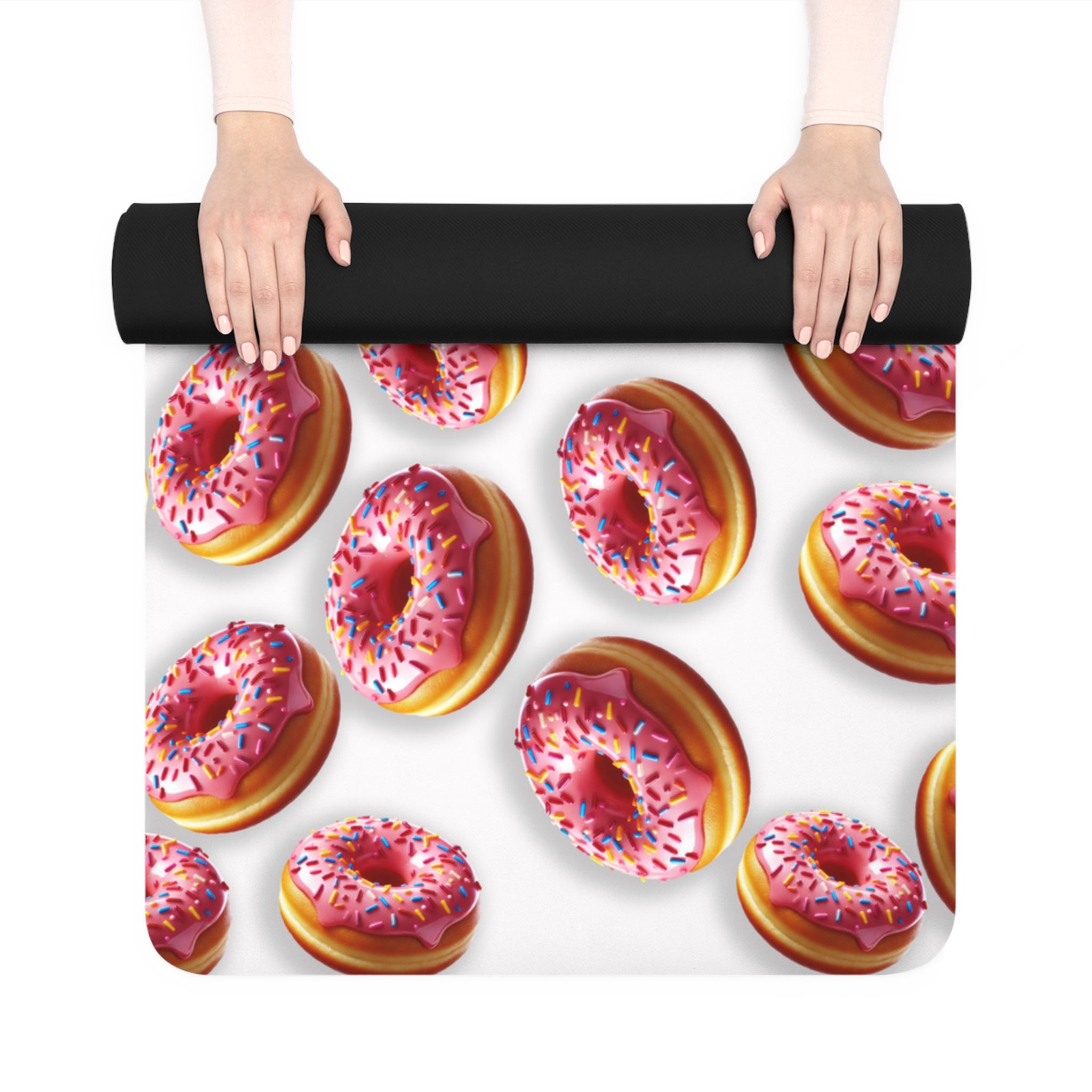 Rubber yoga mat donut white