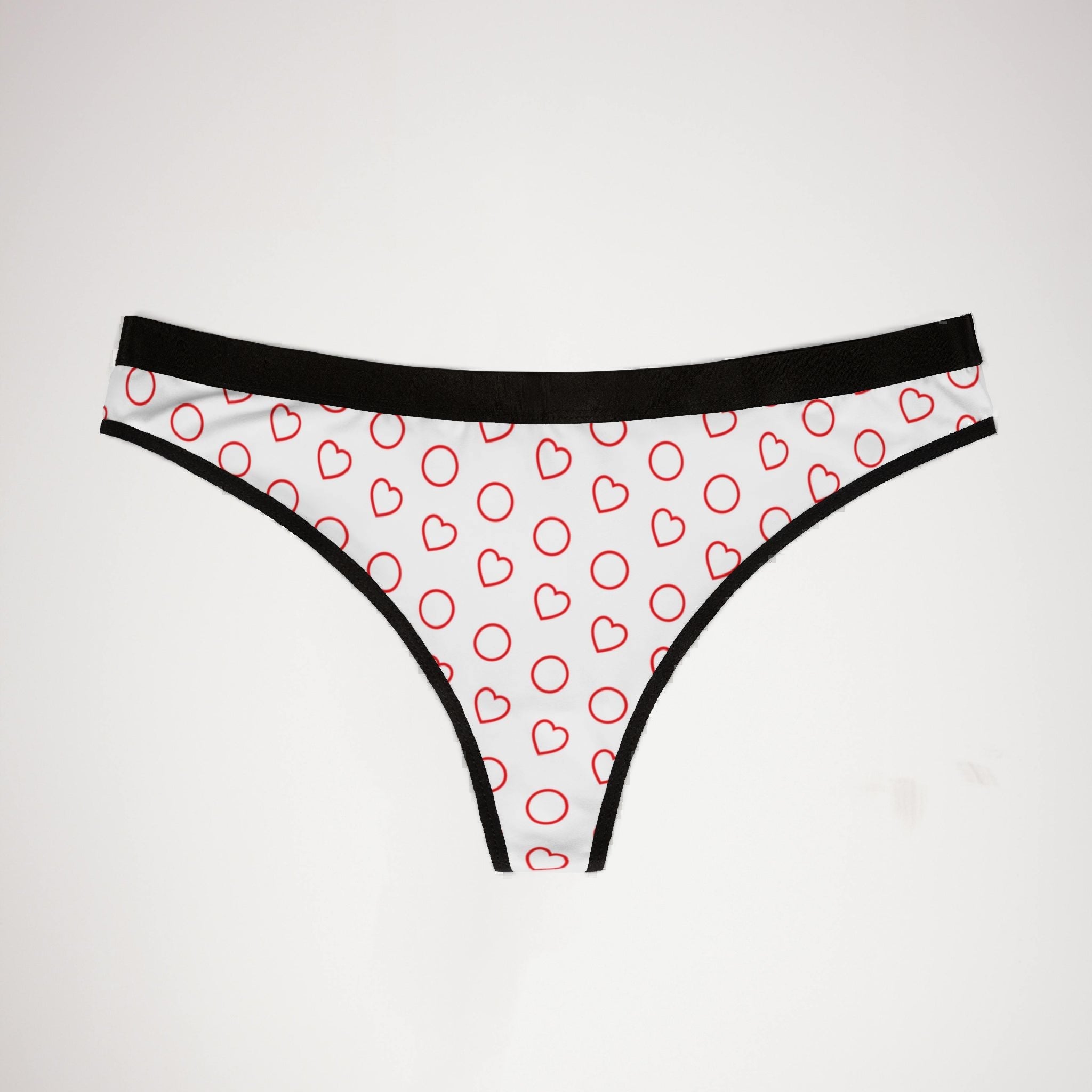 Women's thongs red christmas dots