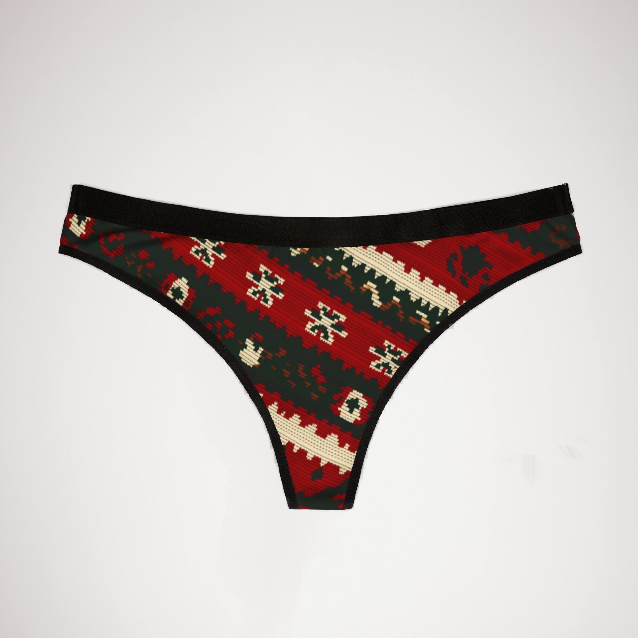 Women's thongs ugly christmas sweater