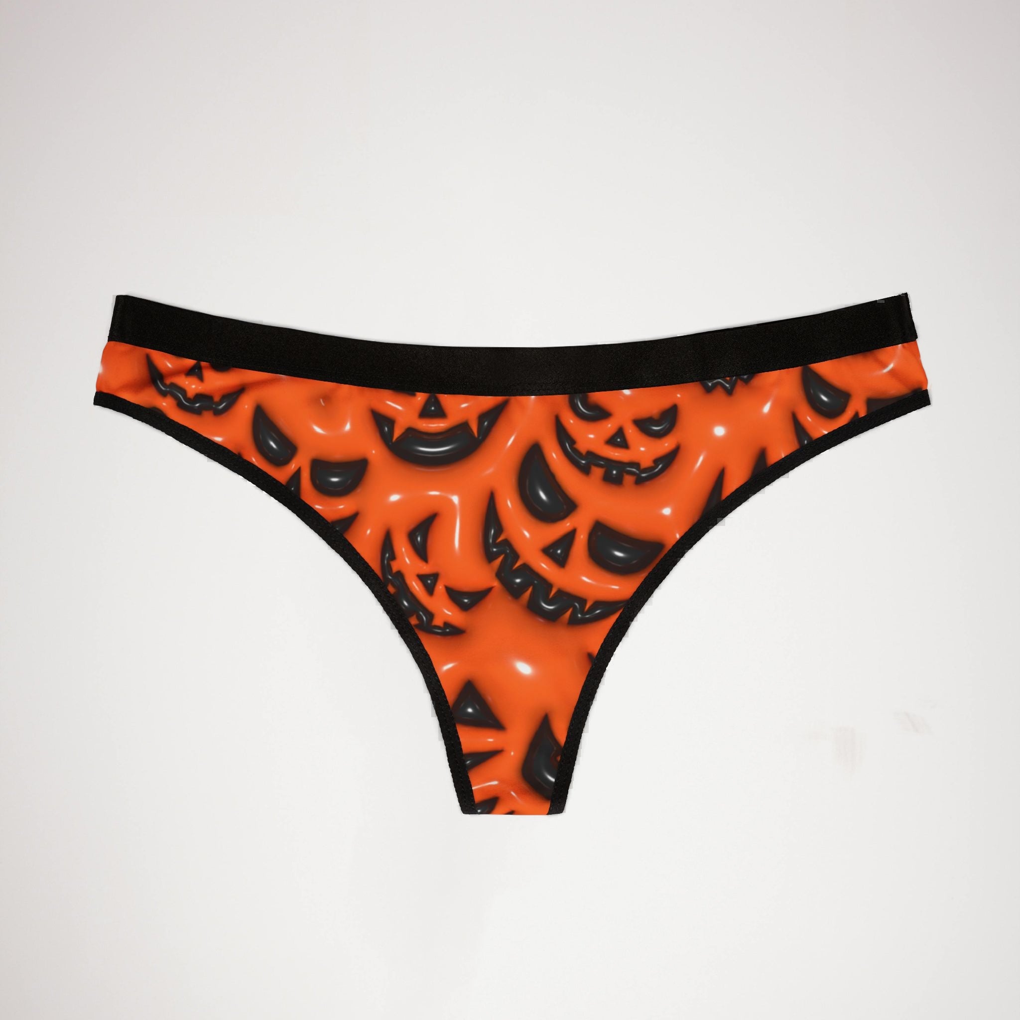Women's thongs inflate halloween pumpkin face