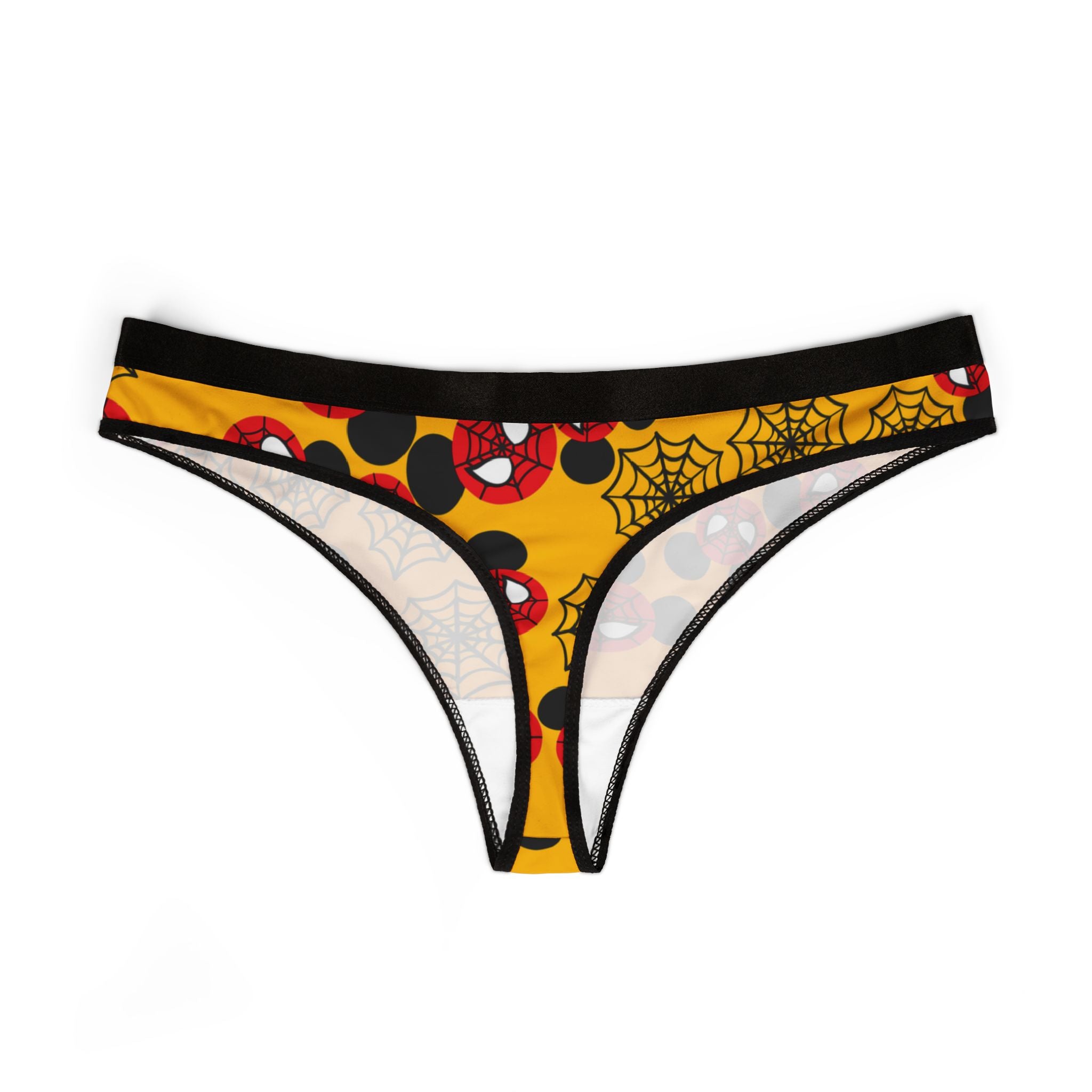 Women's thongs spider mickey web yellow