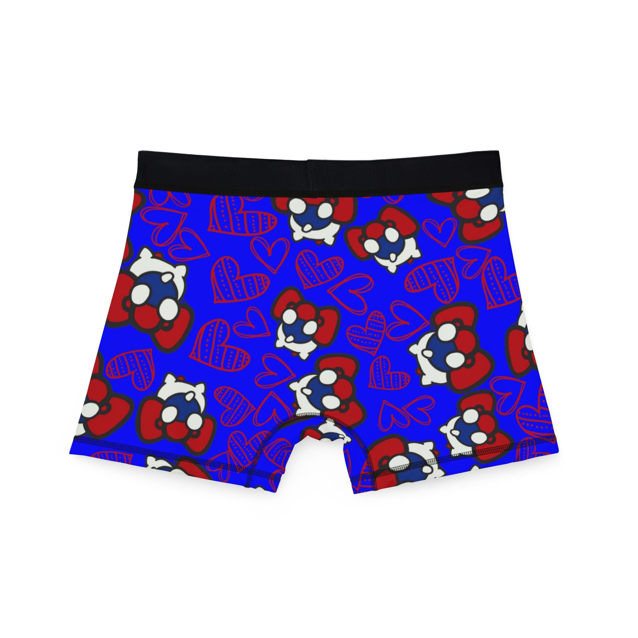 Men's boxers cherry kitty back heart blue