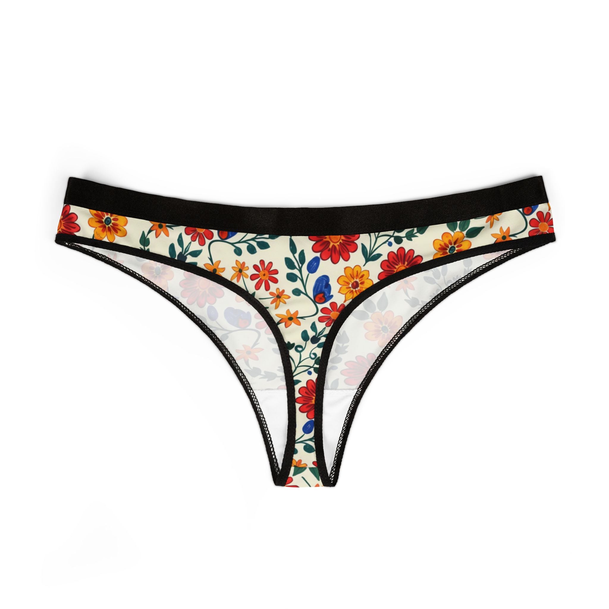 Women's thongs mexican flower