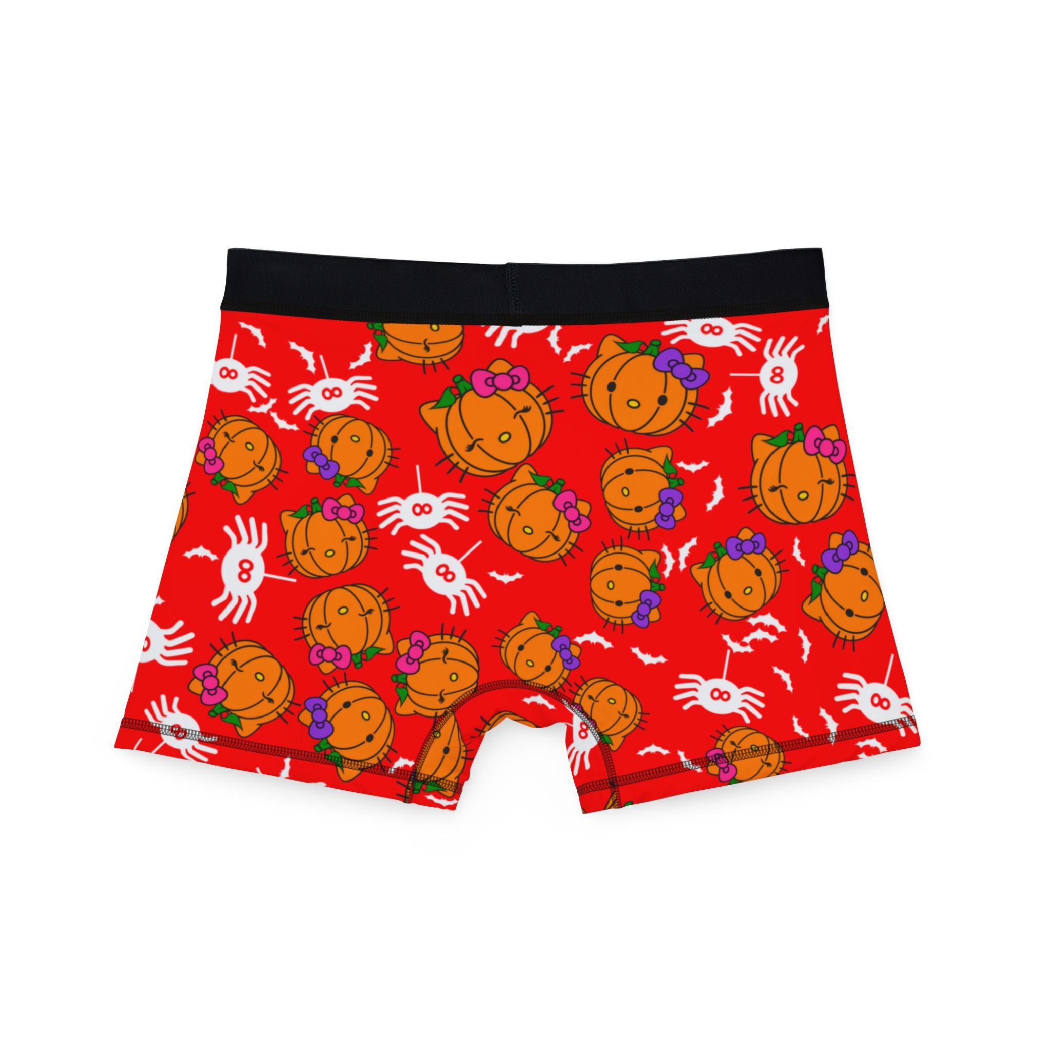 Men's boxers double pumpkin kitty Halloween red