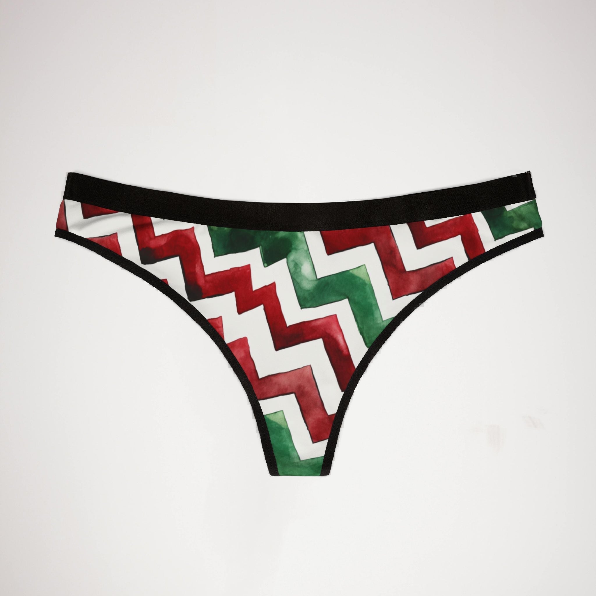 Women's thongs watercolor christmas