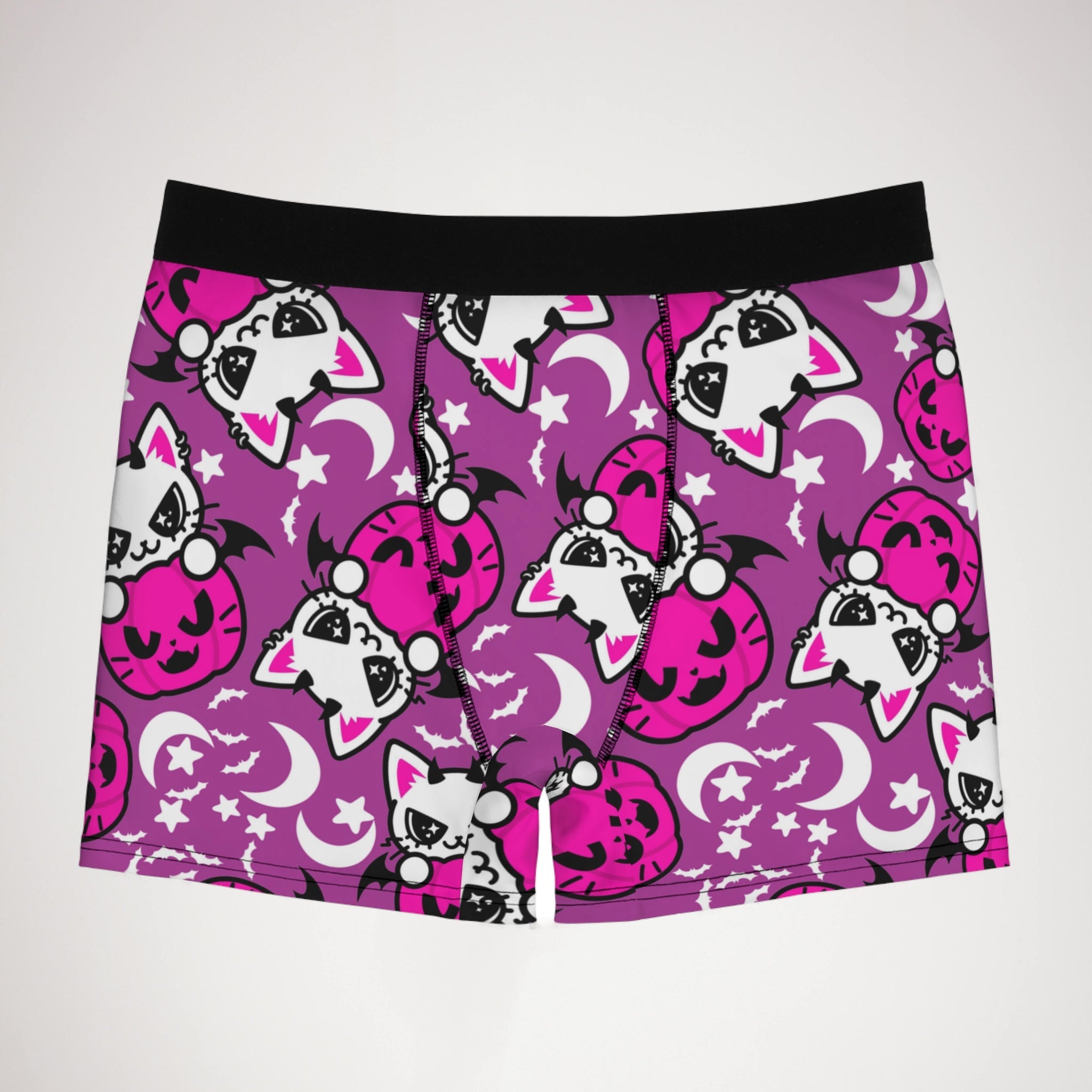 Men's boxer briefs cat kitty bumpkin halloween violet