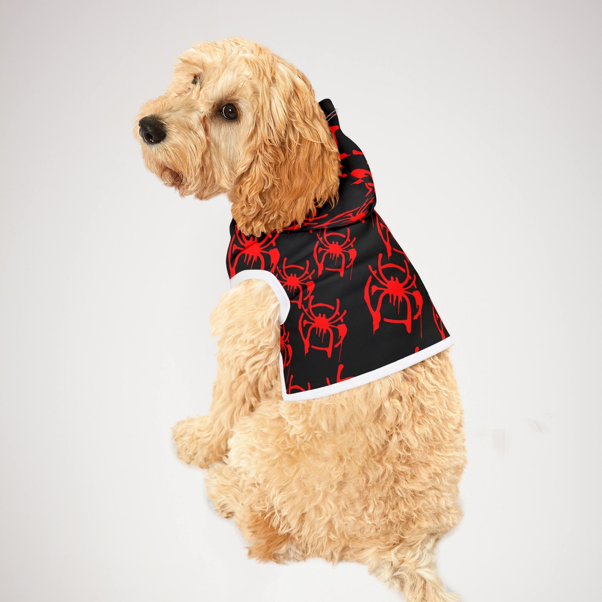 Pet hoodie only spider web black