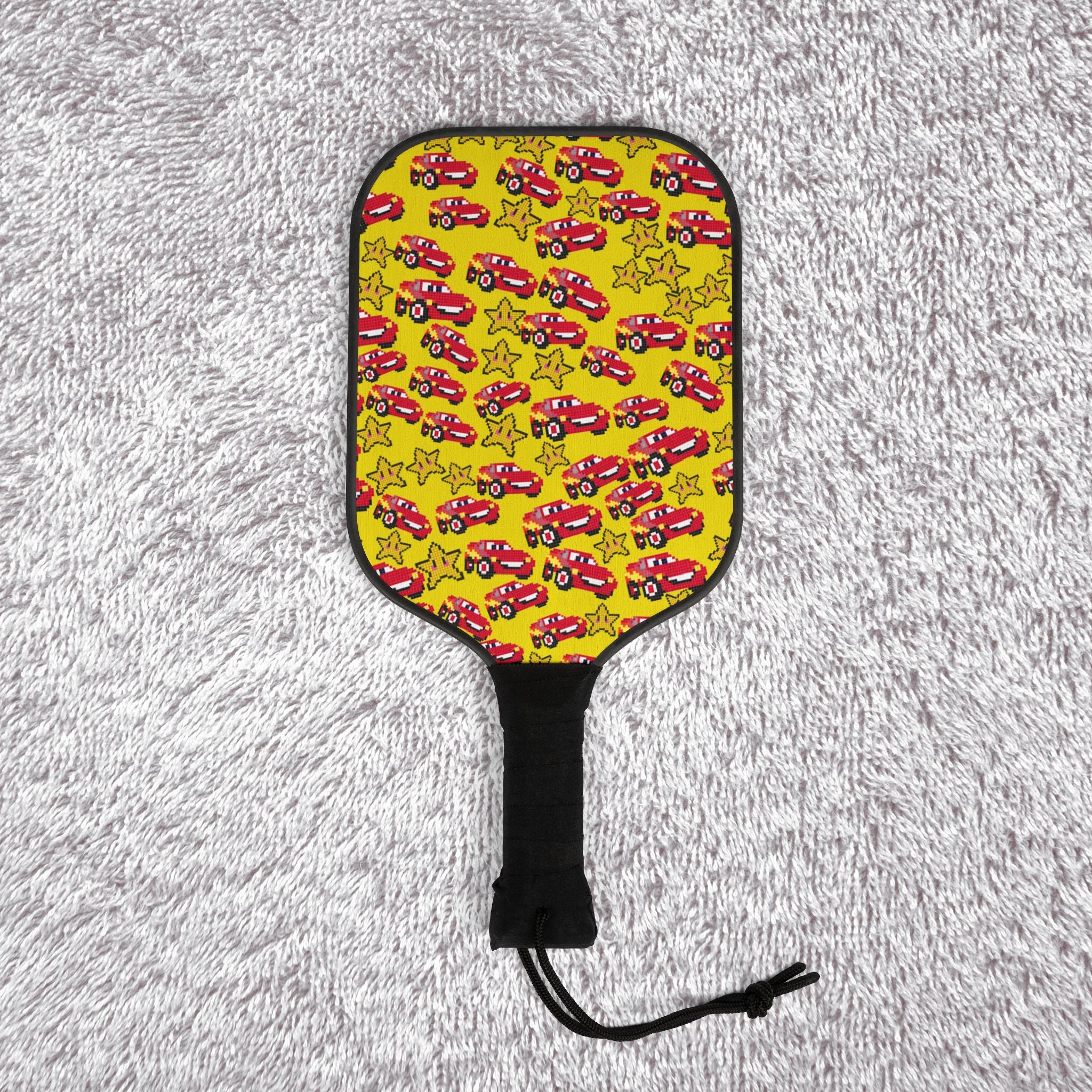 Pickleball kit (2 paddles + 2 balls + transparent bag) mcqueen stars yellow