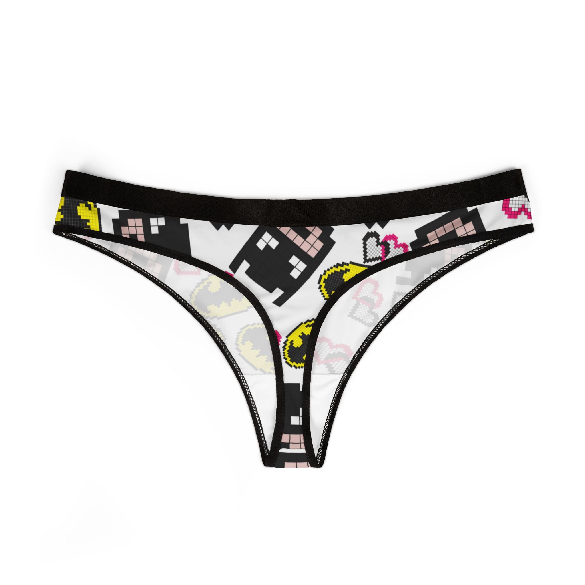 Women's thongs batman pixel white