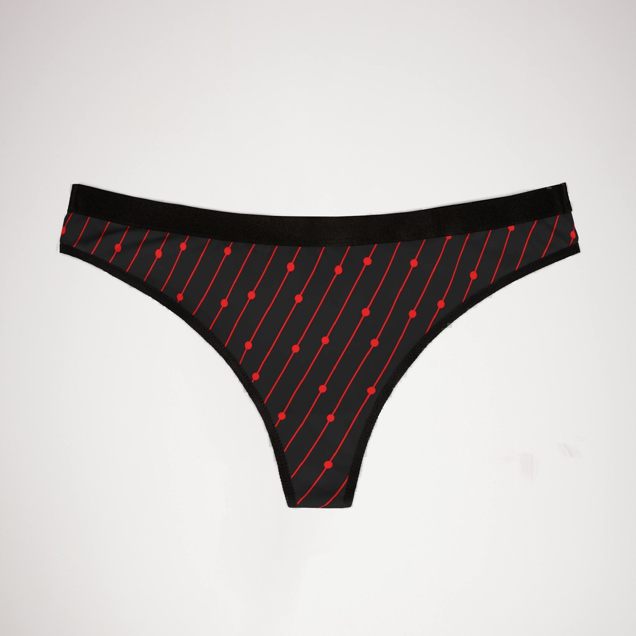 Women's thongs black and red