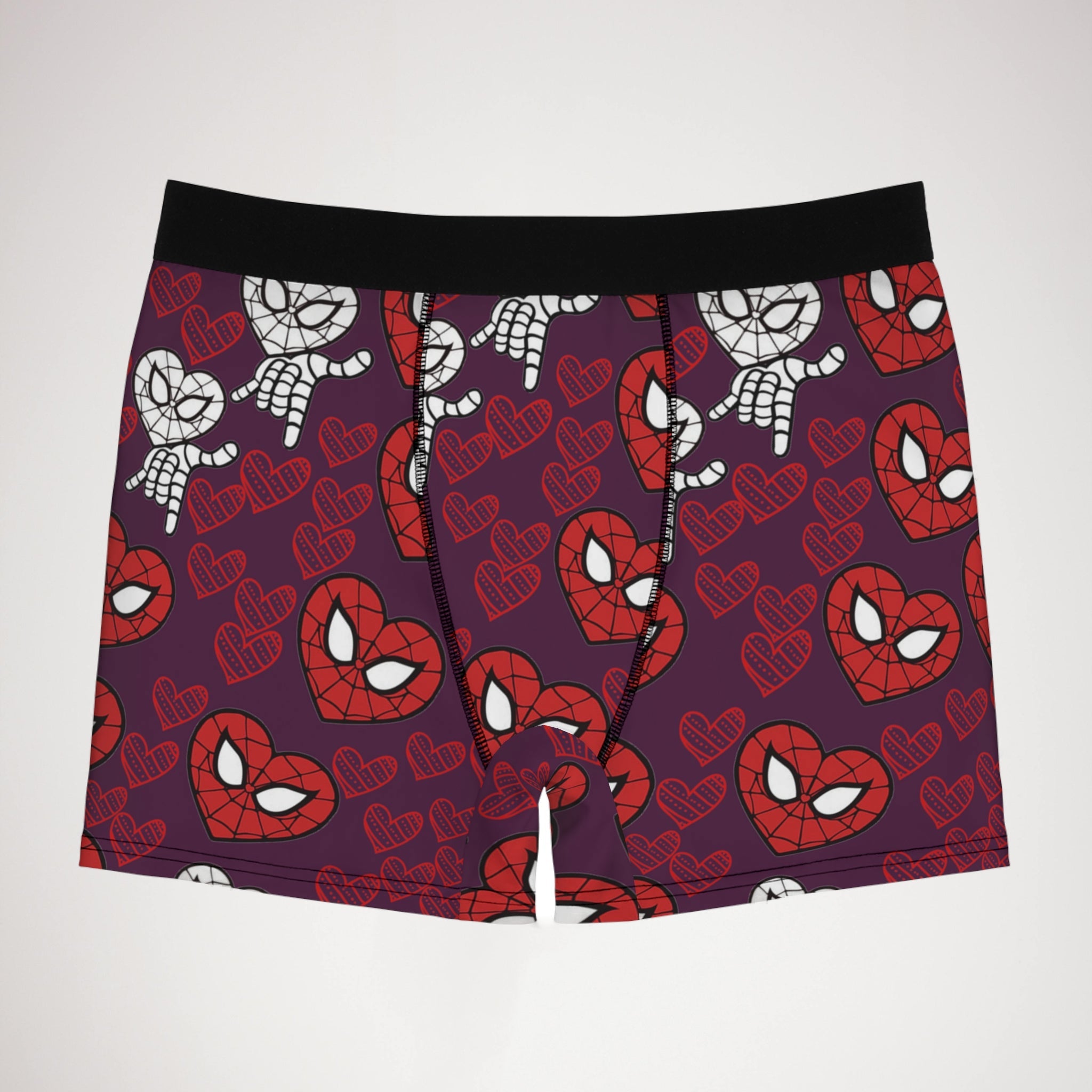 Men's boxer briefs spider heart kiss violet