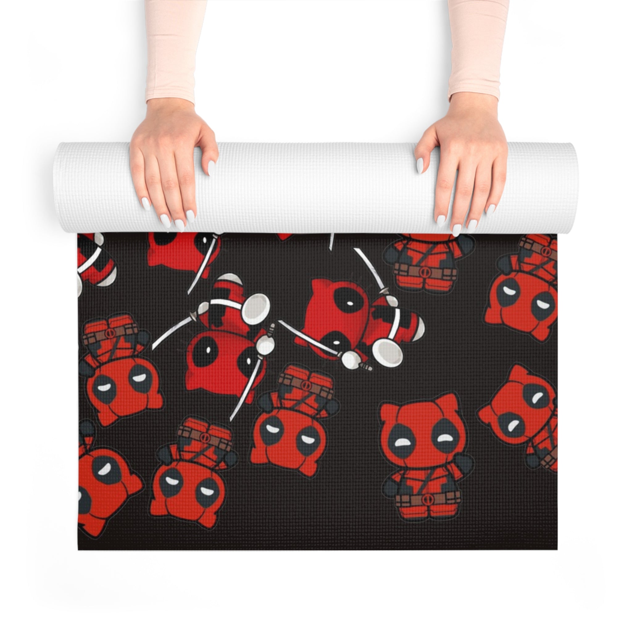 Foam yoga mat kitty deadpool black