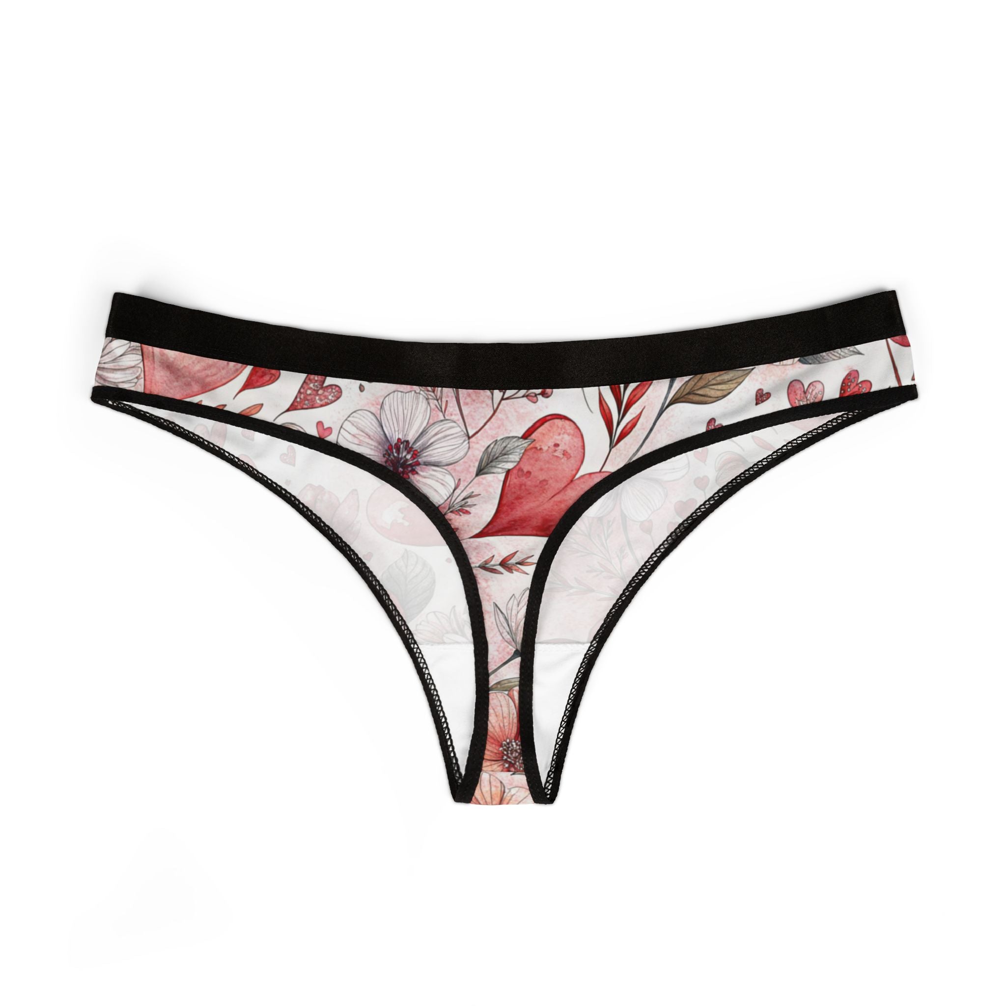 Women's thongs romantic watercolor wedding anniversary