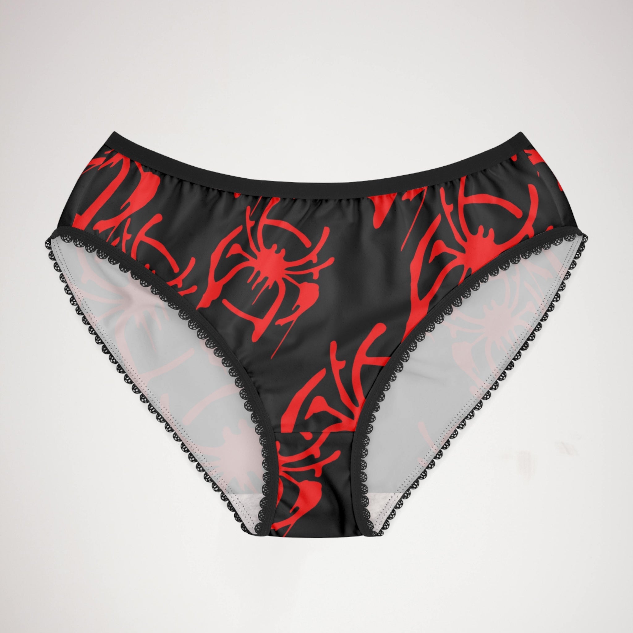 Women's briefs only spider web black