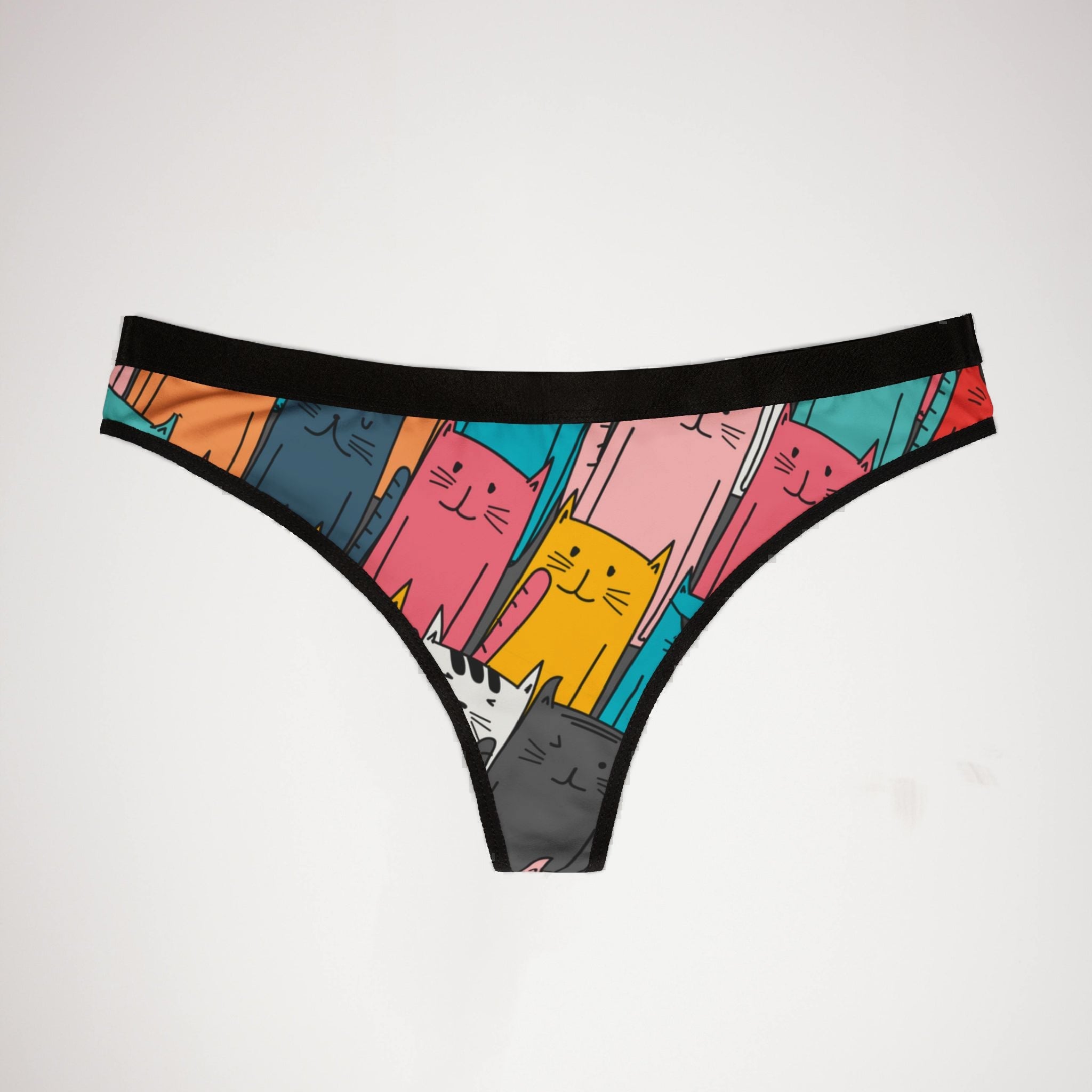 Women's thongs cute cat