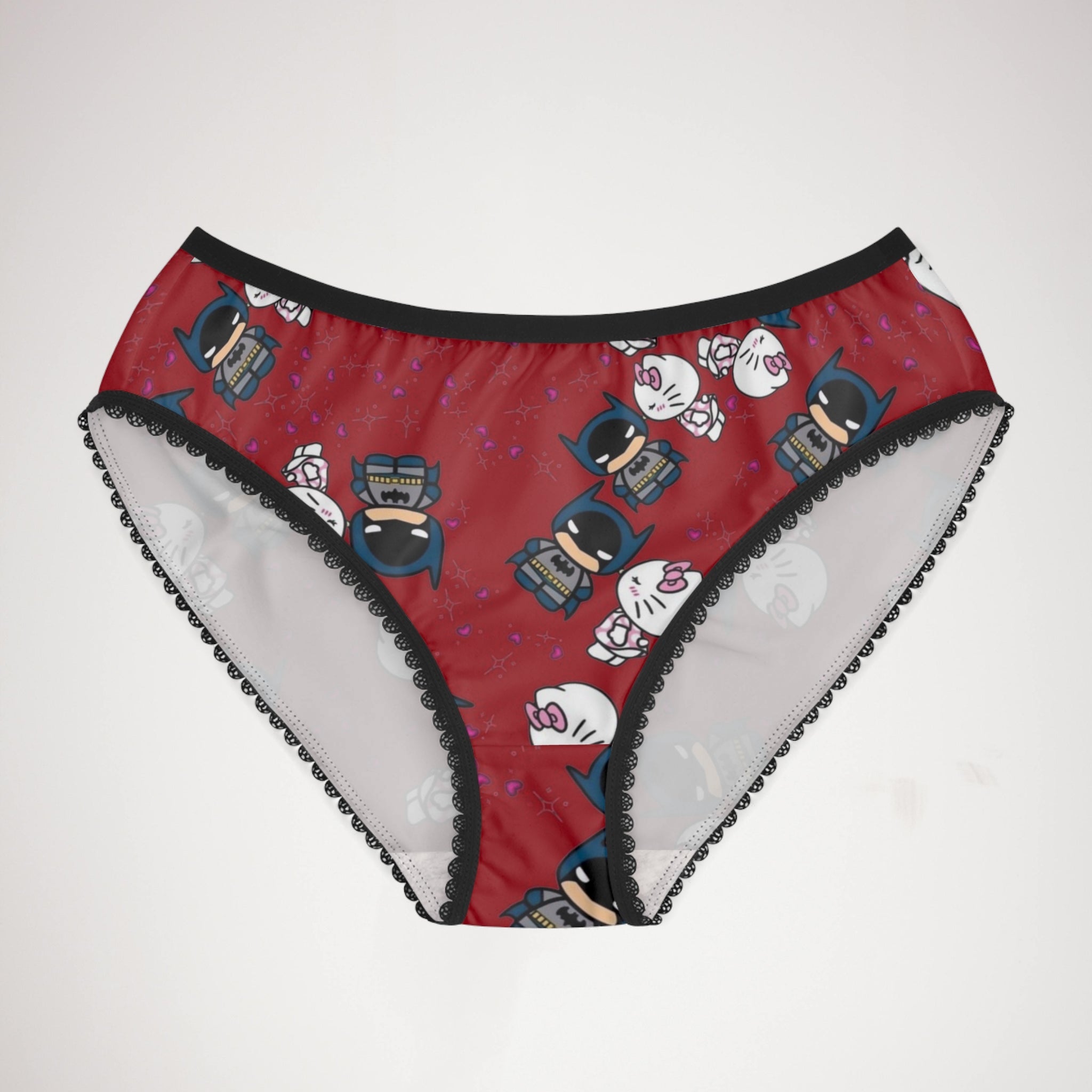 Women's briefs kitty batman valentine kiss red