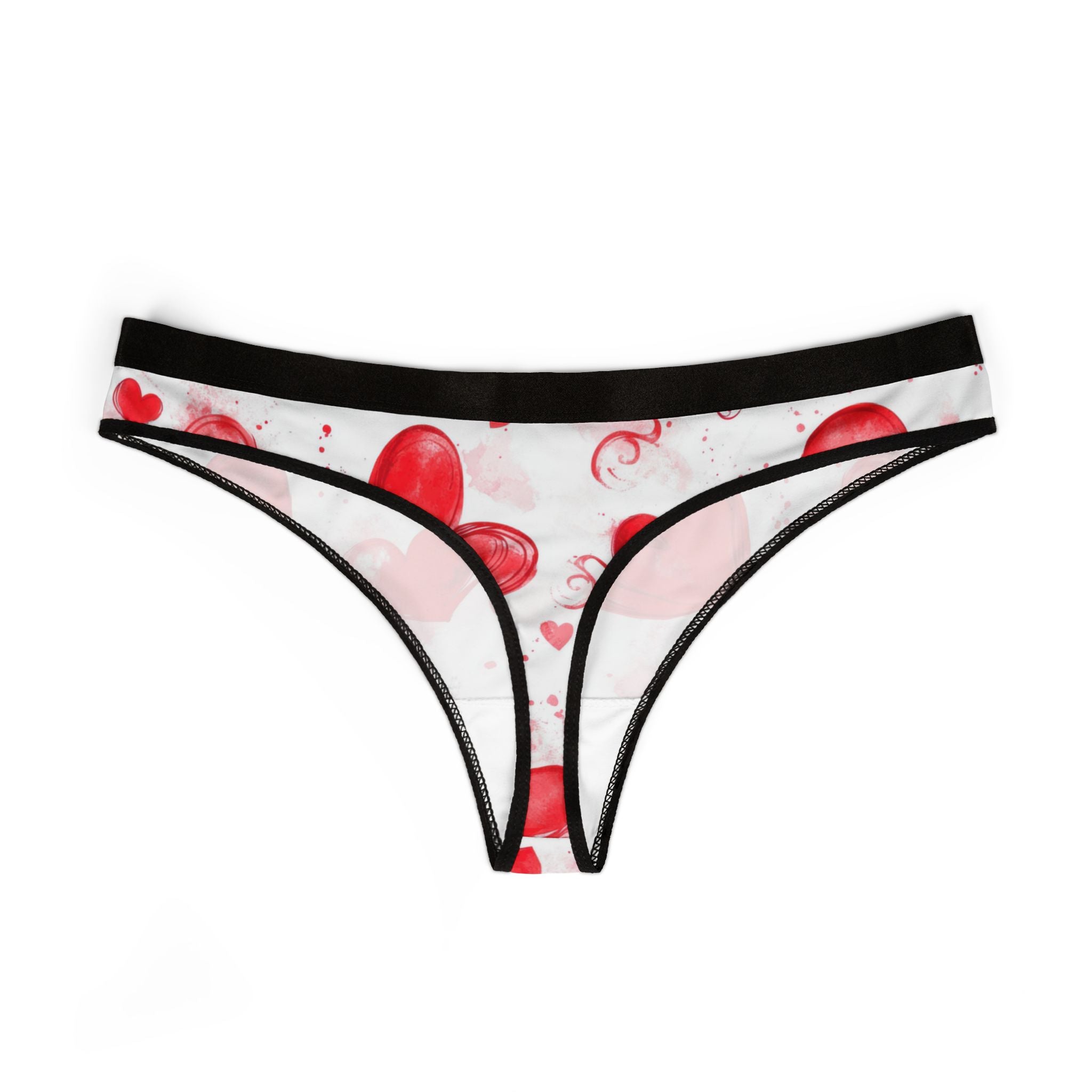 Women's thongs valentine red heart two two
