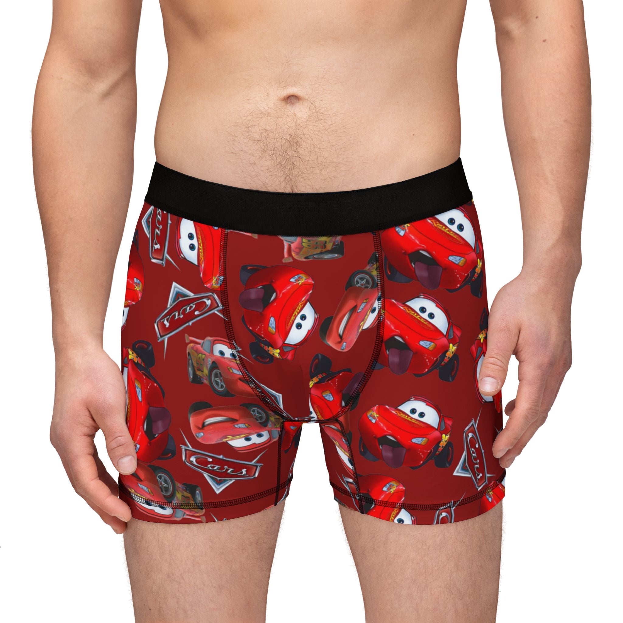 Men's boxers funny mcqueen red