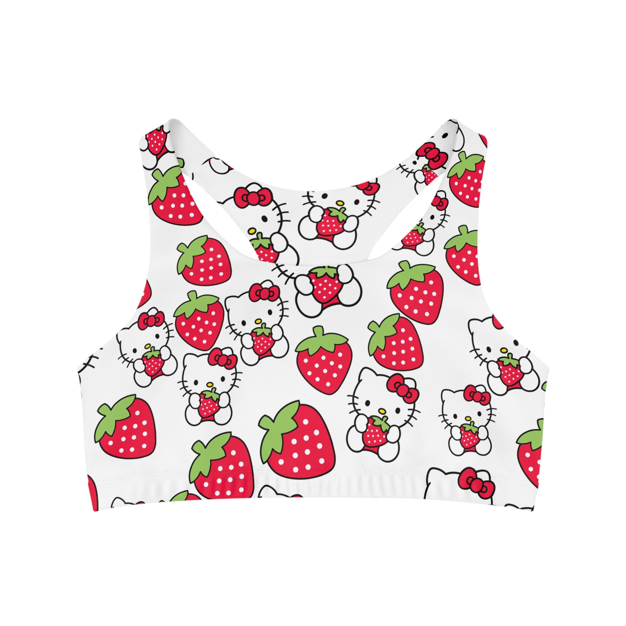 Sports bra kitty strawberry valentine love white