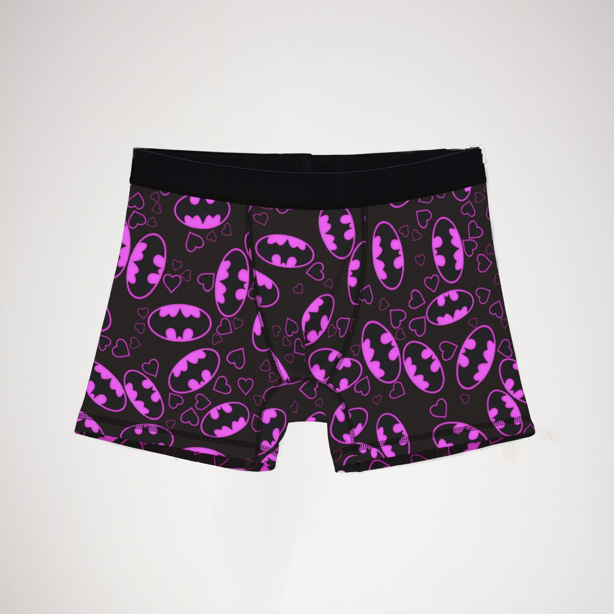 Men's boxers batman hearts valentine love black