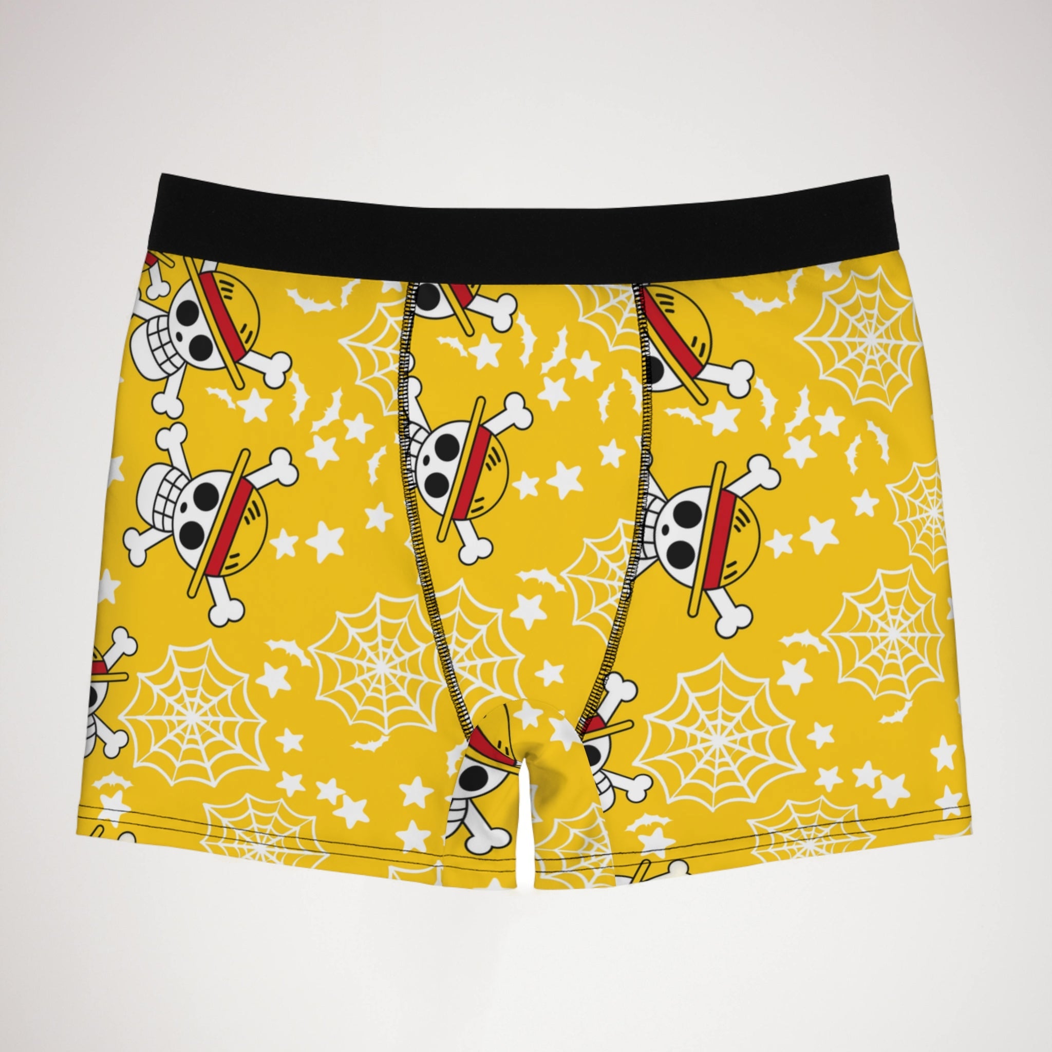 Men's boxer briefs skull anime bats pumpkin halloween yellow