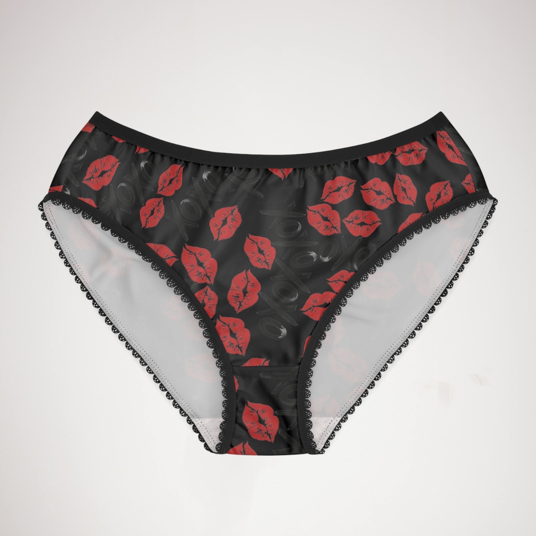 Women's briefs xoxo kiss valentine black